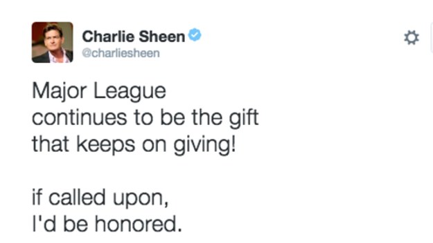 Charlie Sheen world series twitter
