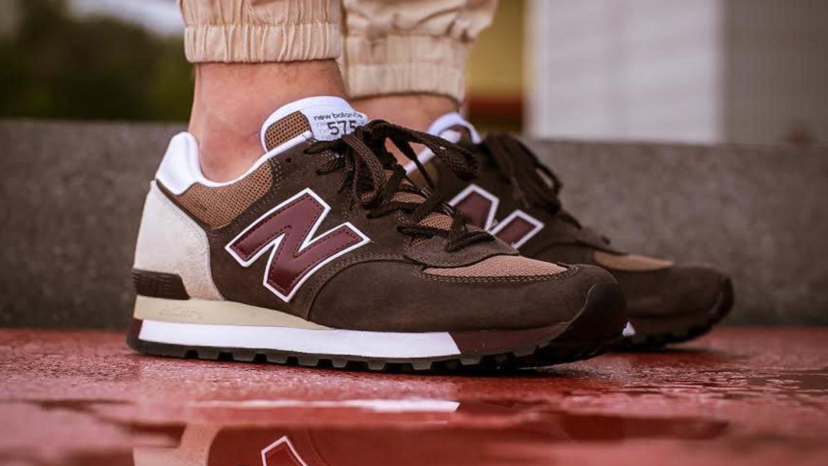 New Balance 575 Made in UK Brown/Burgundy Left