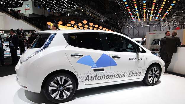 Photo of an autonomous car from Wikimedia Commons.