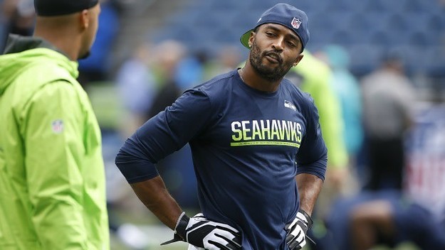 Doug Baldwin on the field before a Seahawks game.
