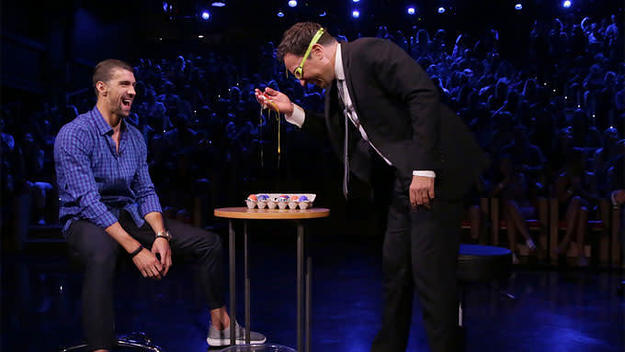 Michael Phelps plays Egg Russian Roulette on "The Tonight Show."