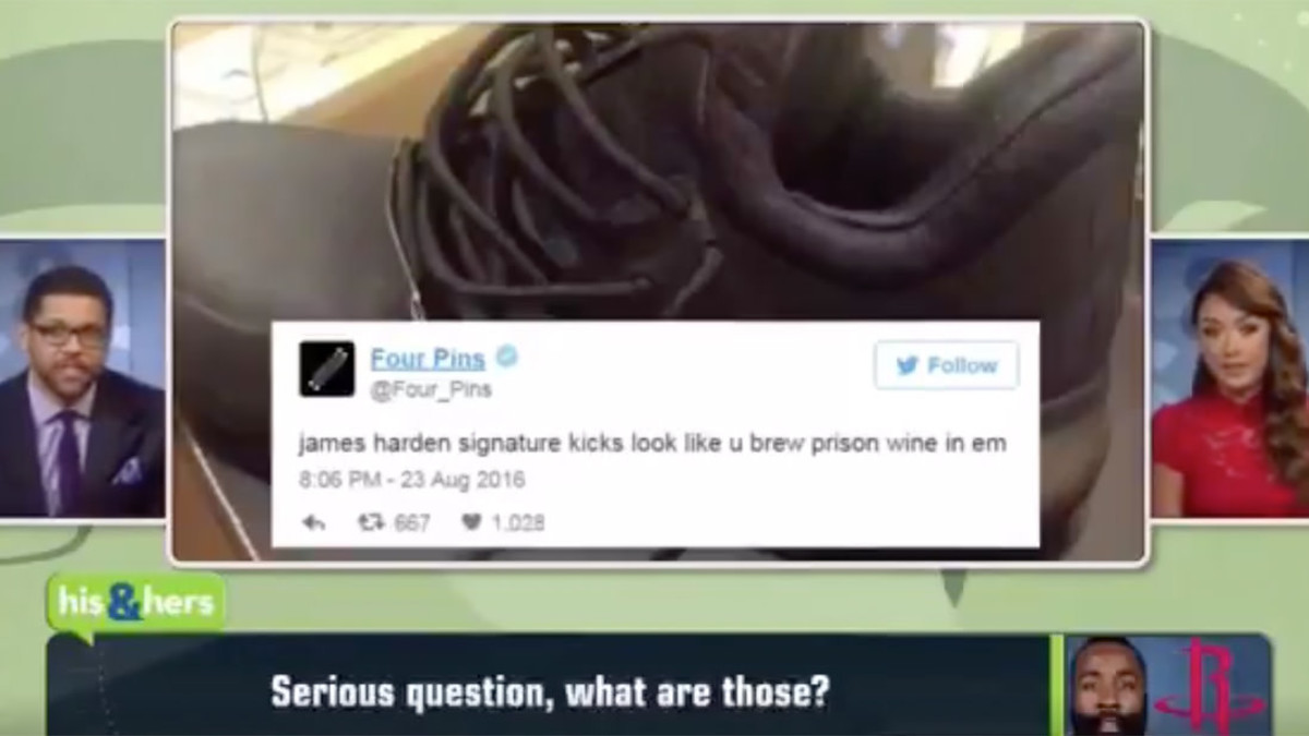 ESPN Jokes James Hardens Shoes