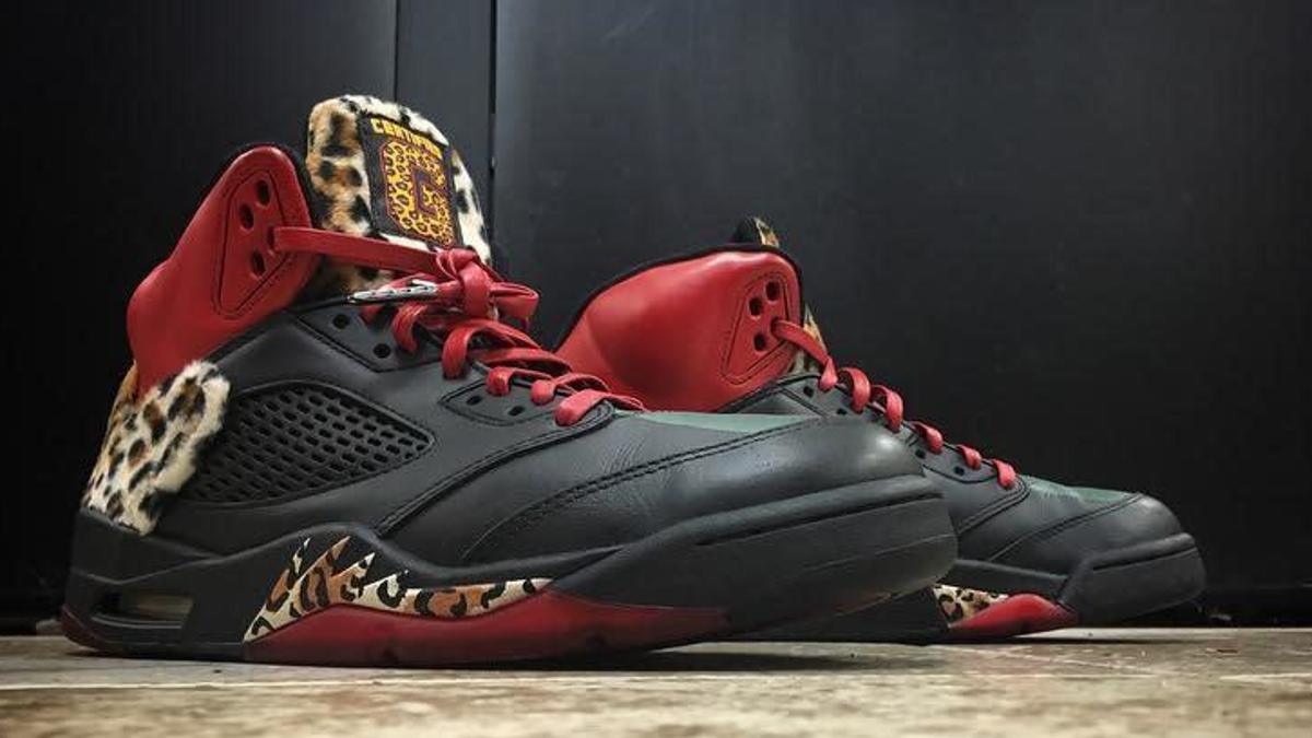 Enzo Amore Air Jordan 5 Leopard Custom by Mache Side