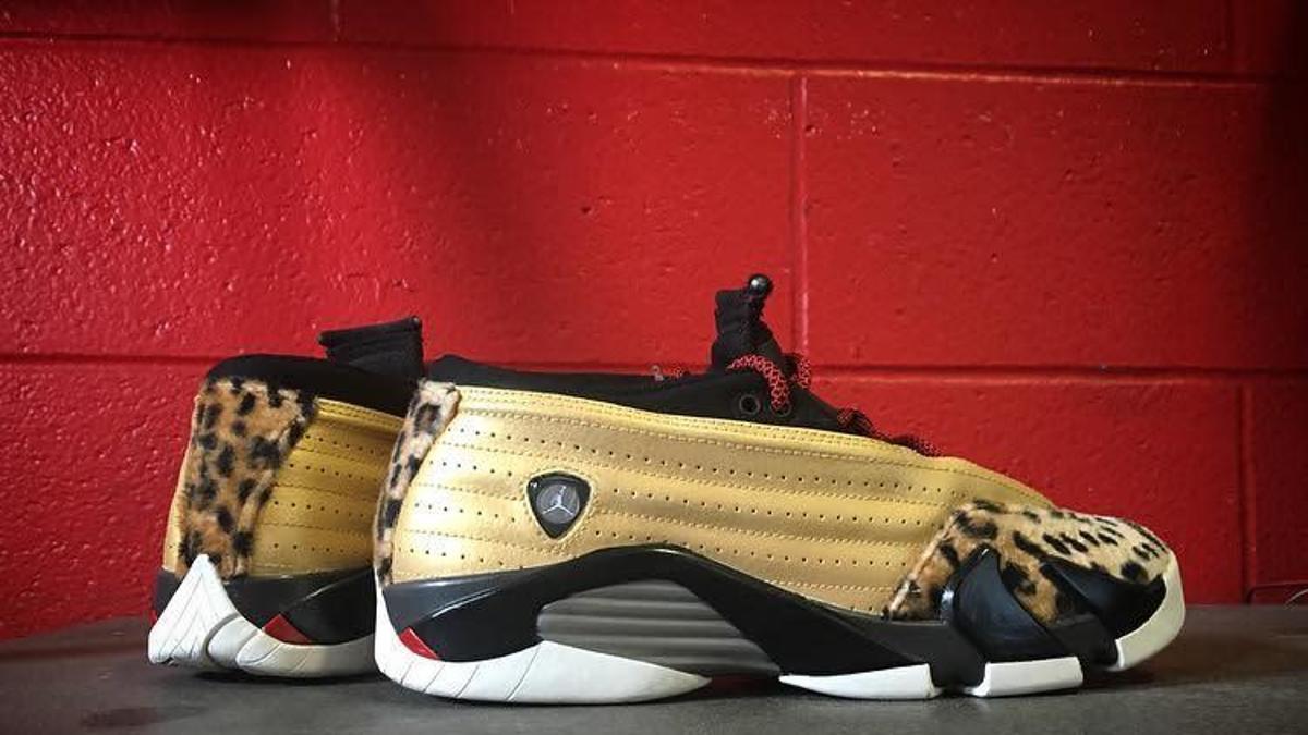 Enzo Amore Leopard Air Jordan 14 Low Custom by Mache