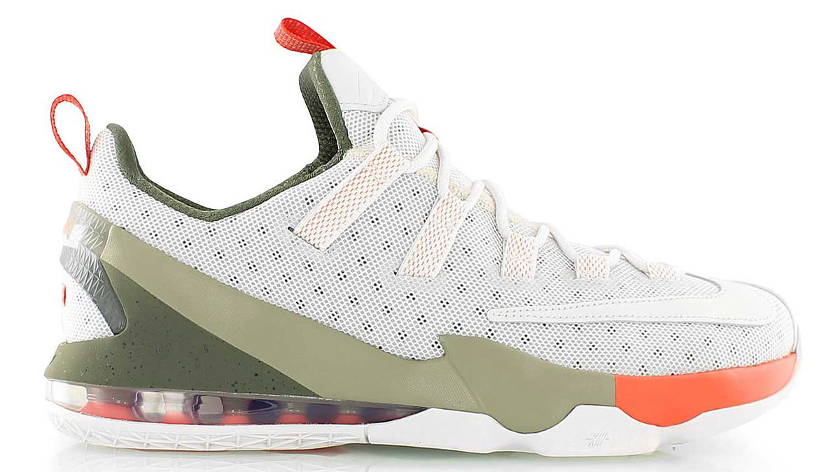 LeBron 13 Low White Orange Green