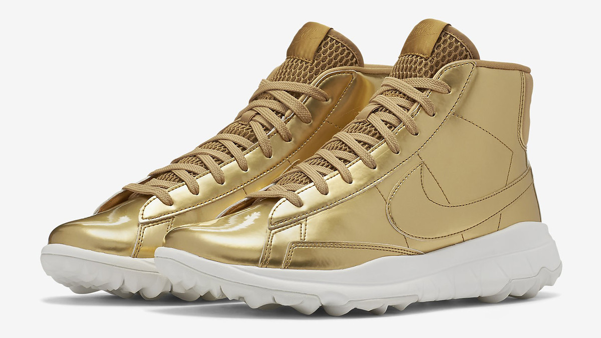 Gold Nike Blazer Golf Shoe Pair