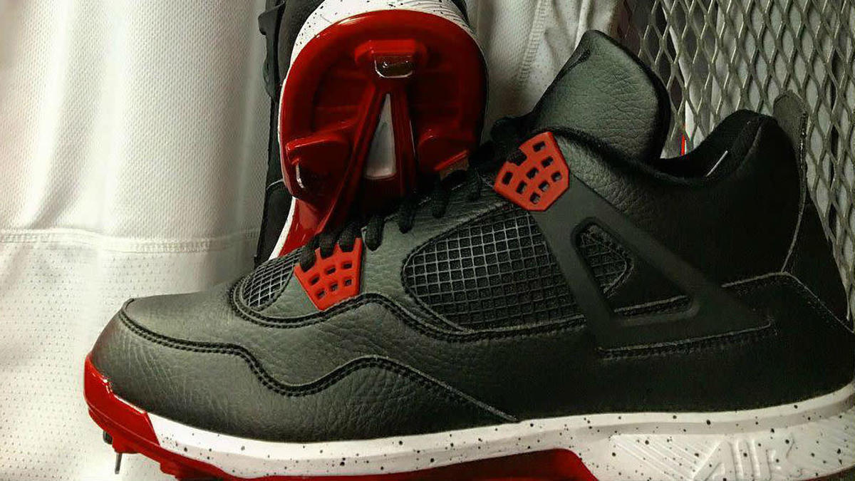 Gio Gonzalez "Bred" Air Jordan 4 Cleats