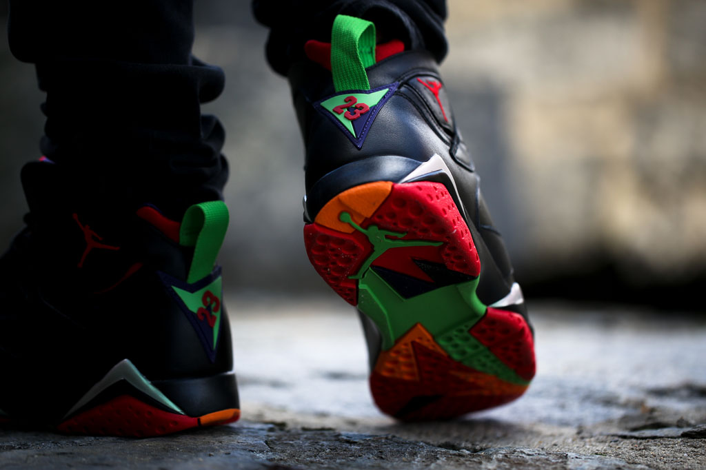 Here's Marvin the Martian's Air Jordan 7 On-Foot