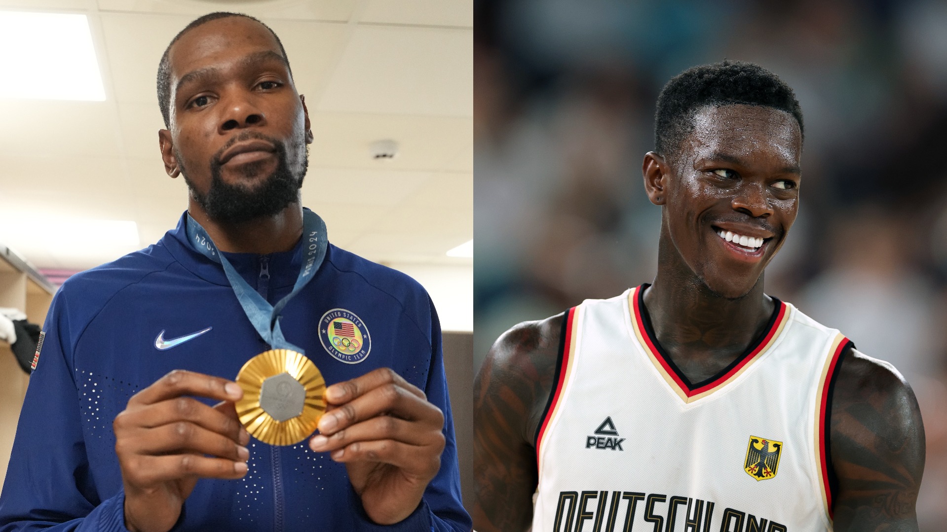 Split image of Kevin Durant and Dennis Schröder
