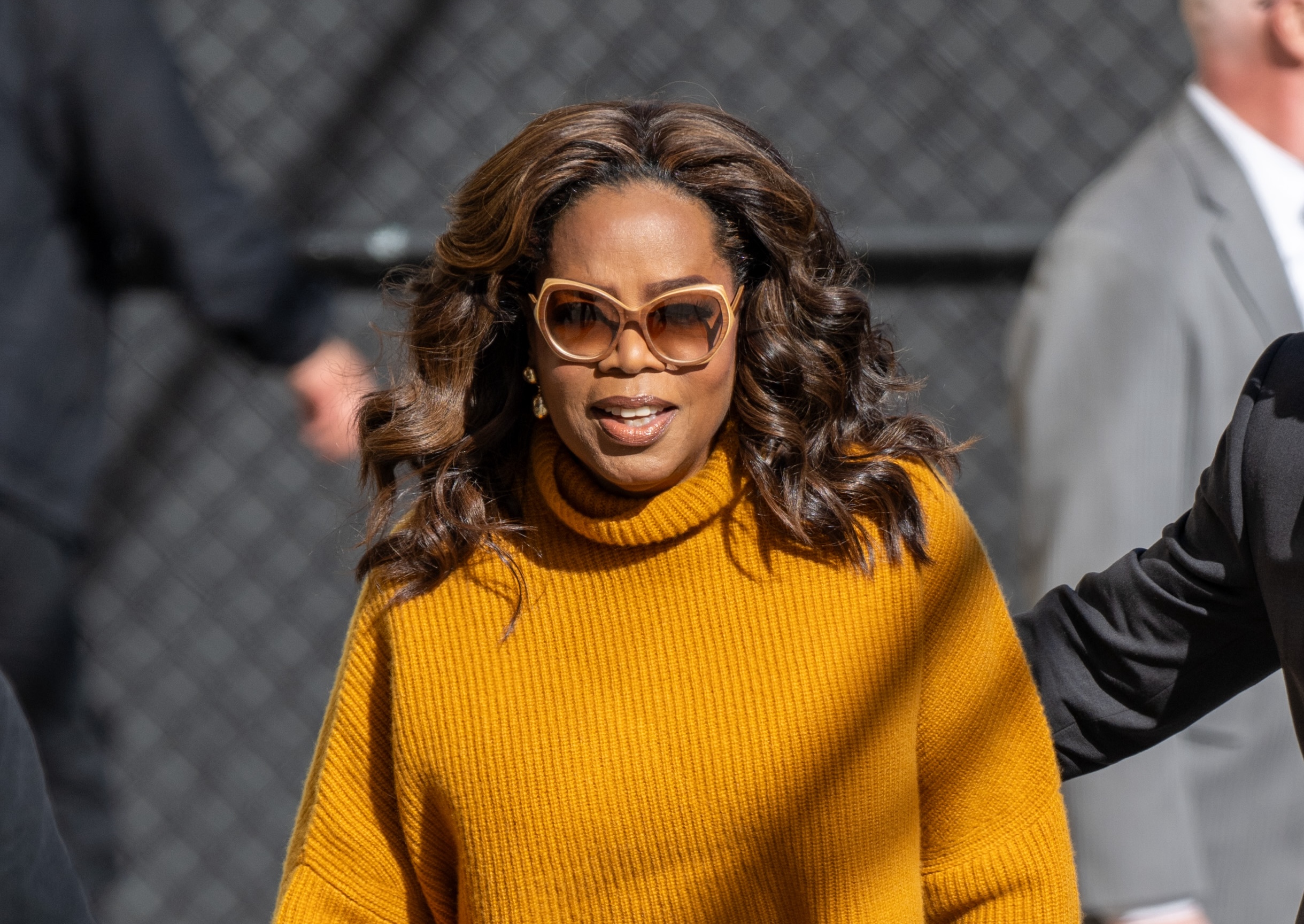LOS ANGELES, CA - MARCH 14: Oprah Winfrey is seen at 'Jimmy Kimmel Live' on March 14, 2024 in Los Angeles, California.