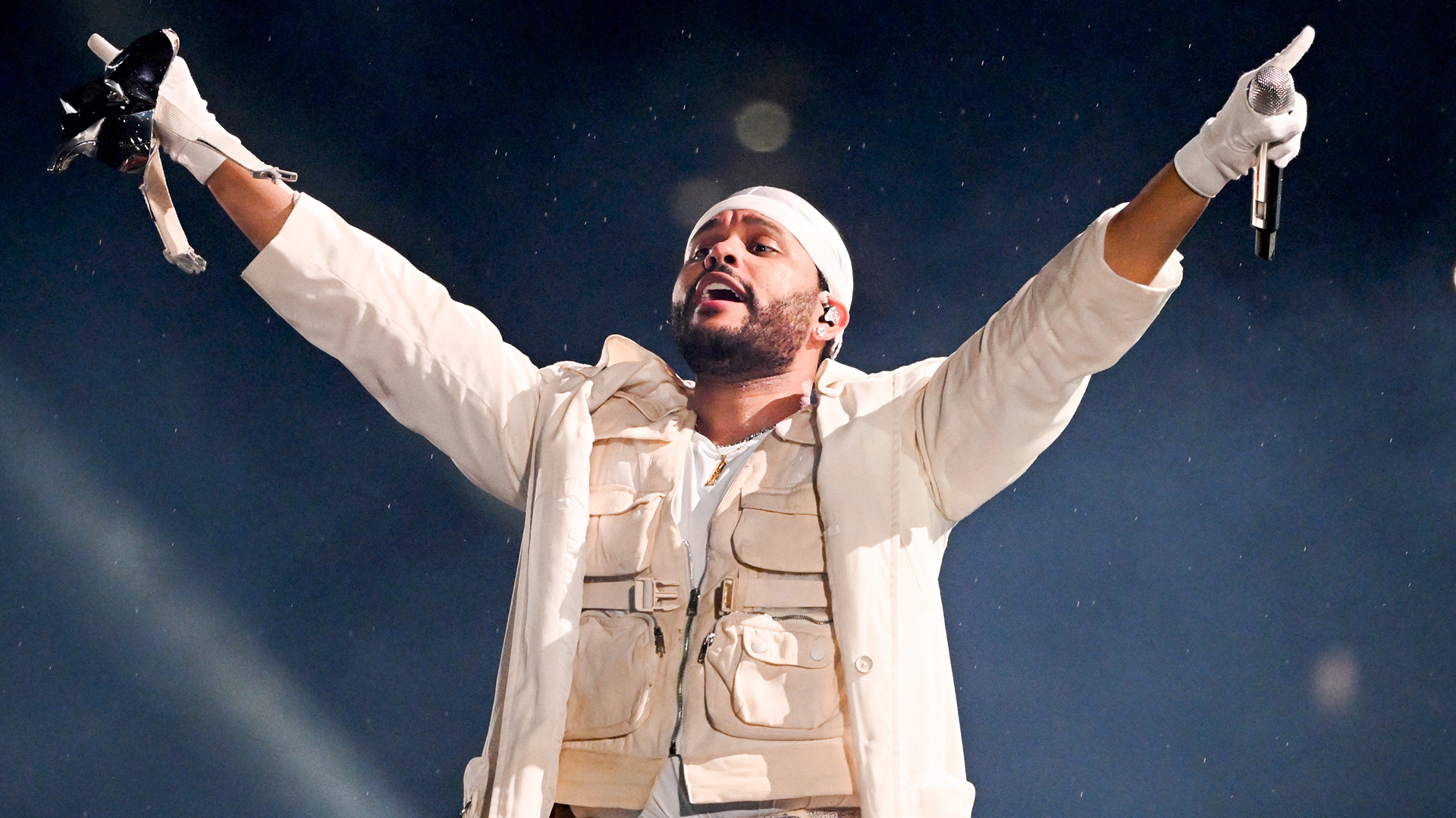 Abel 'The Weeknd' Tesfaye performs at Wembley Stadium