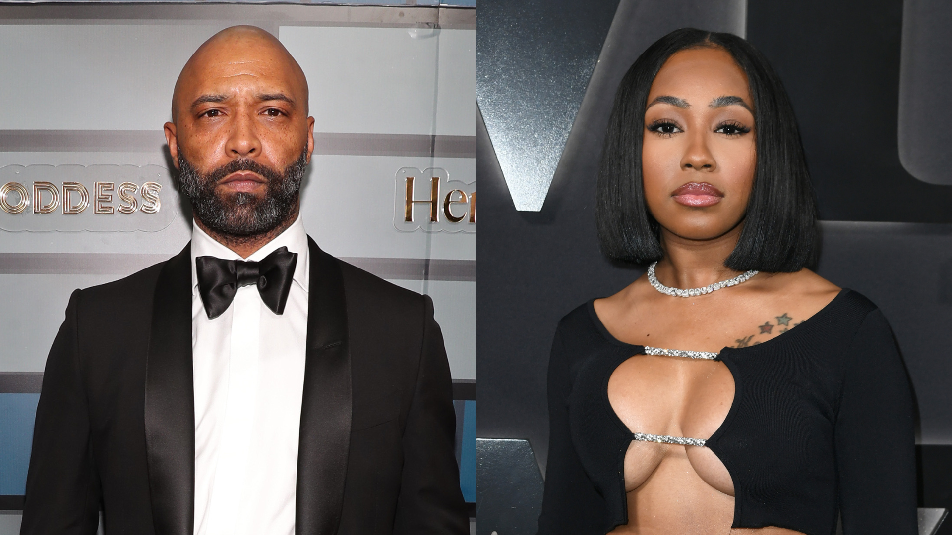 Joe Budden and Yung Miami attending separate events.