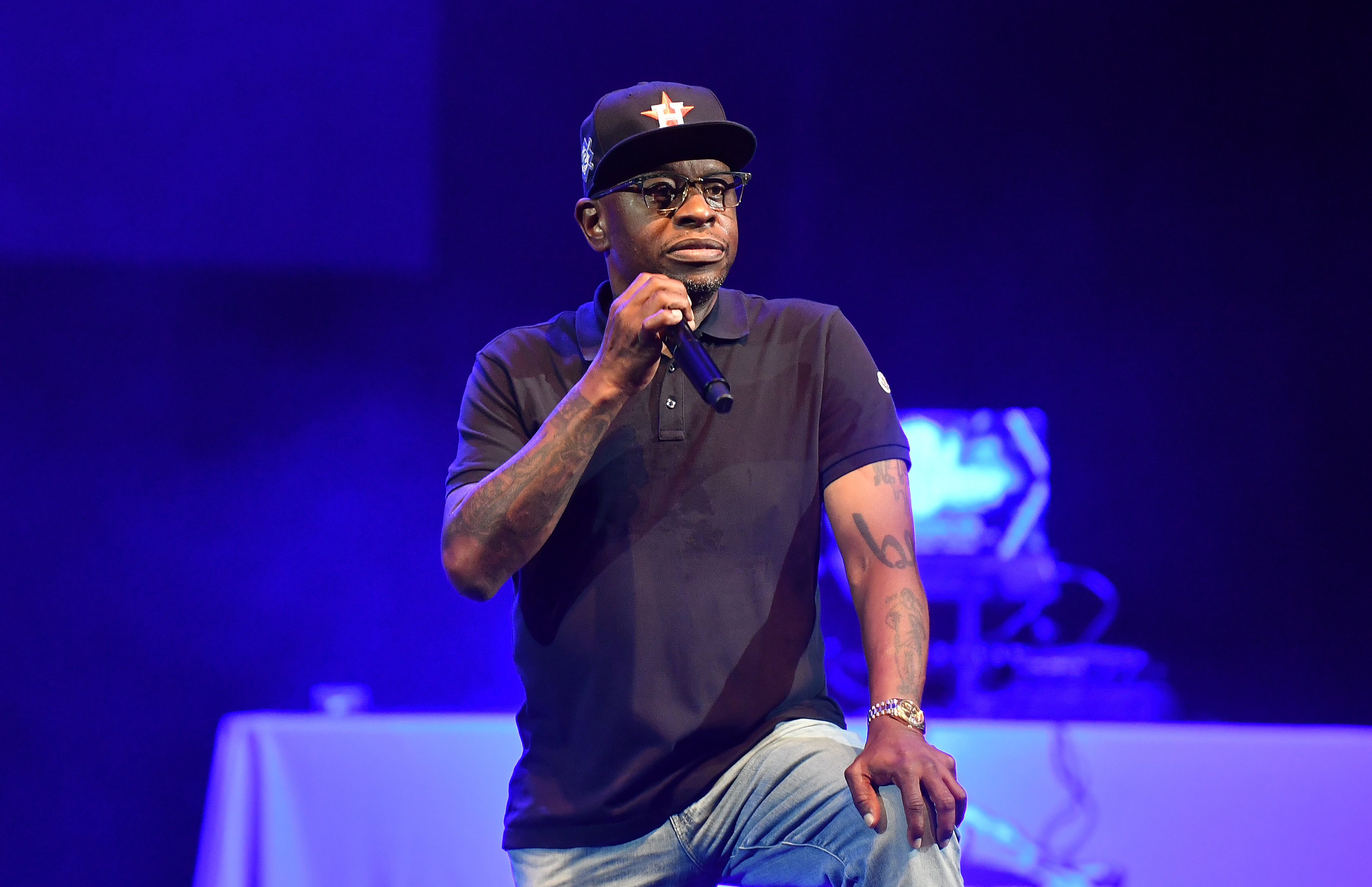 Rapper Scarface performs onstage during his farewell tour at Mable House Barnes Amphitheatre on September 03, 2022 in Mableton, Georgia