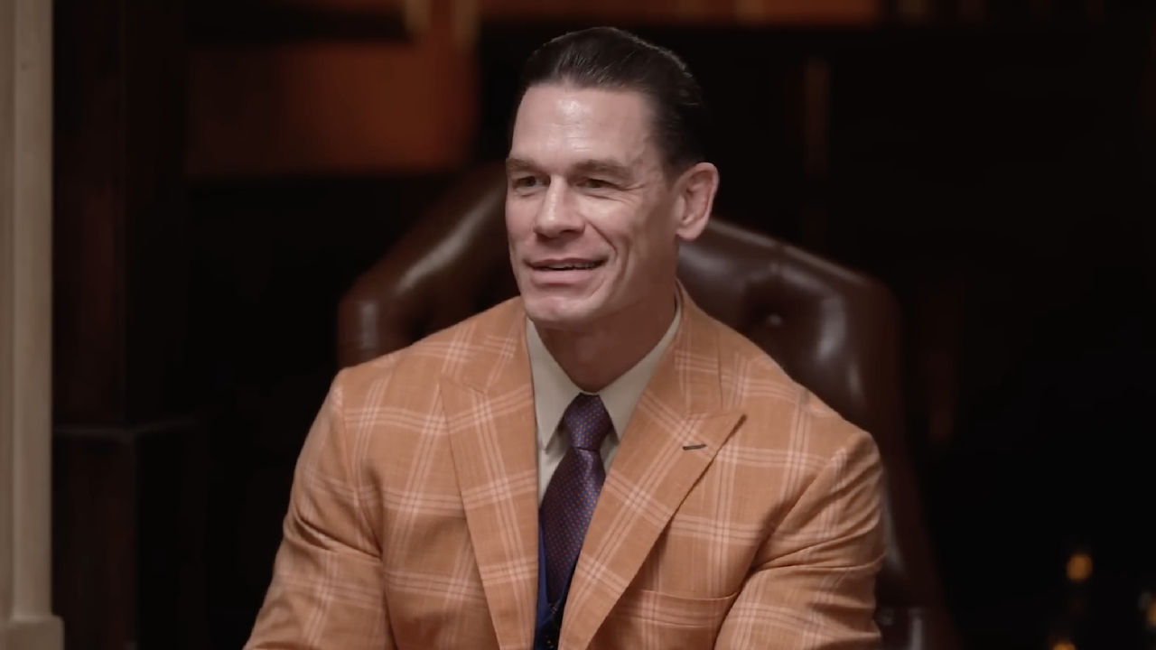 John Cena being interviewed.