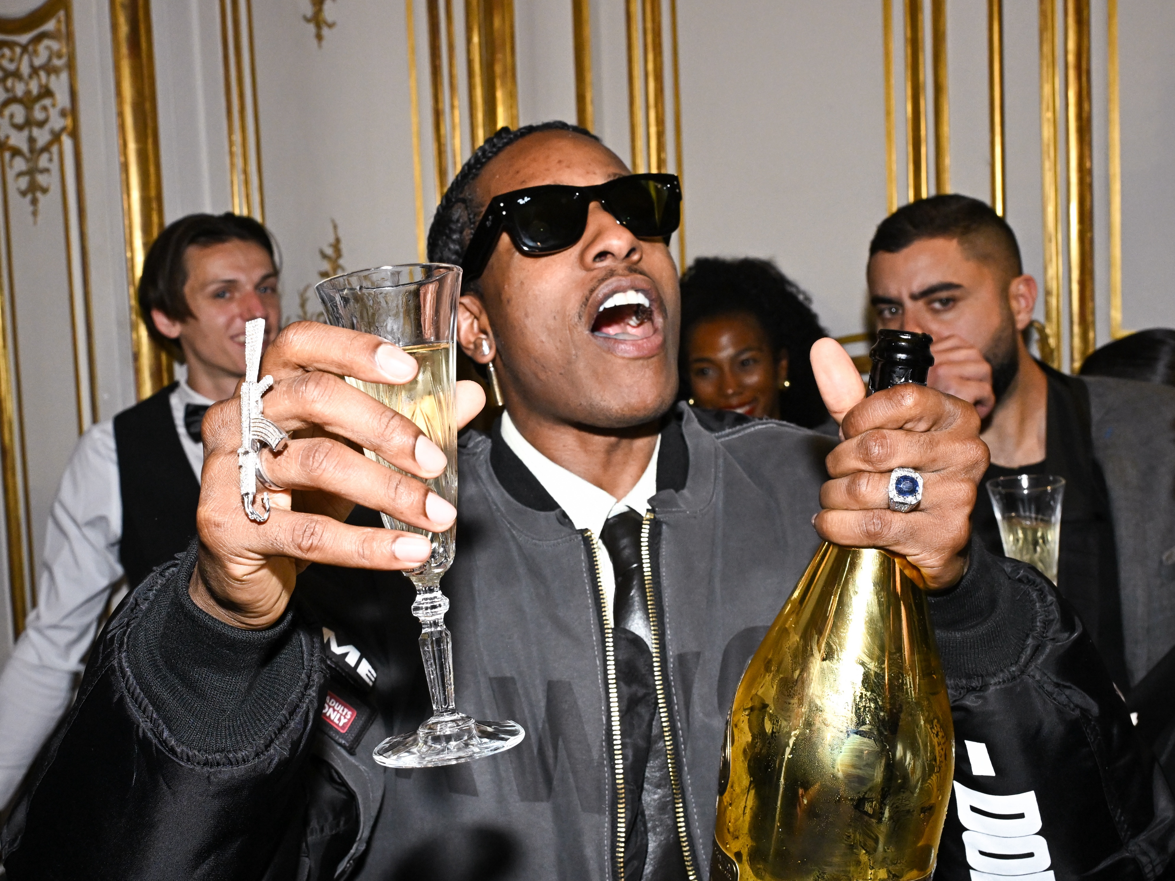 Asap Rocky attends the A$AP Rocky X American Sabotage by AWGE Menswear Spring/Summer 2025 show as part of Paris Fashion Week on June 21, 2024 in Paris, France.