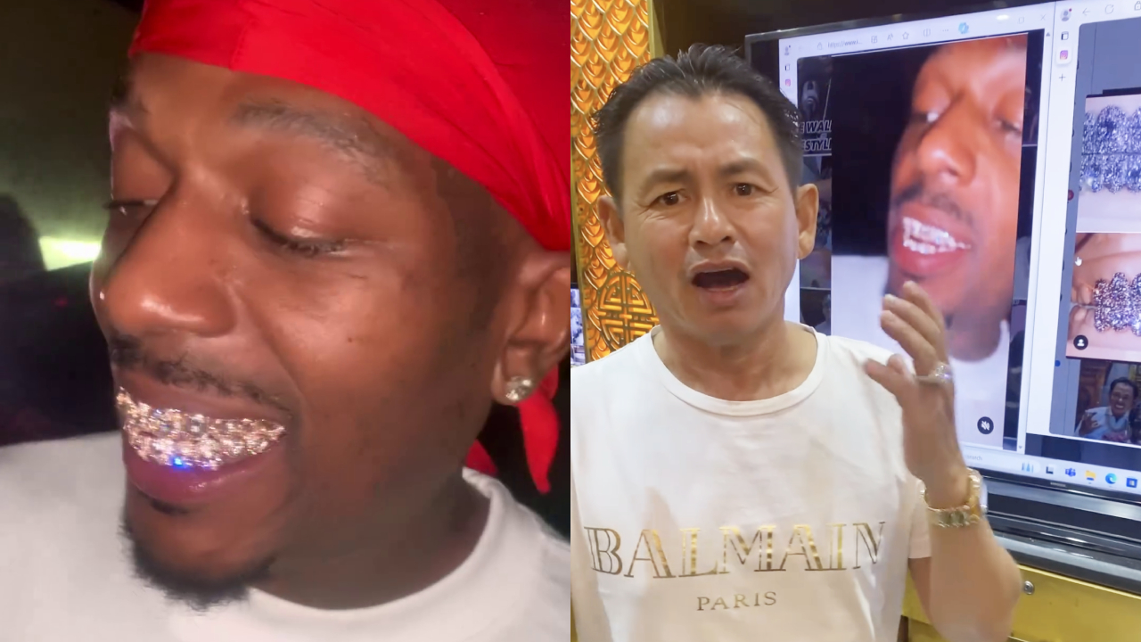 Left: Sauce Walka showing off his new grill. Right: Still of Johnny Dang