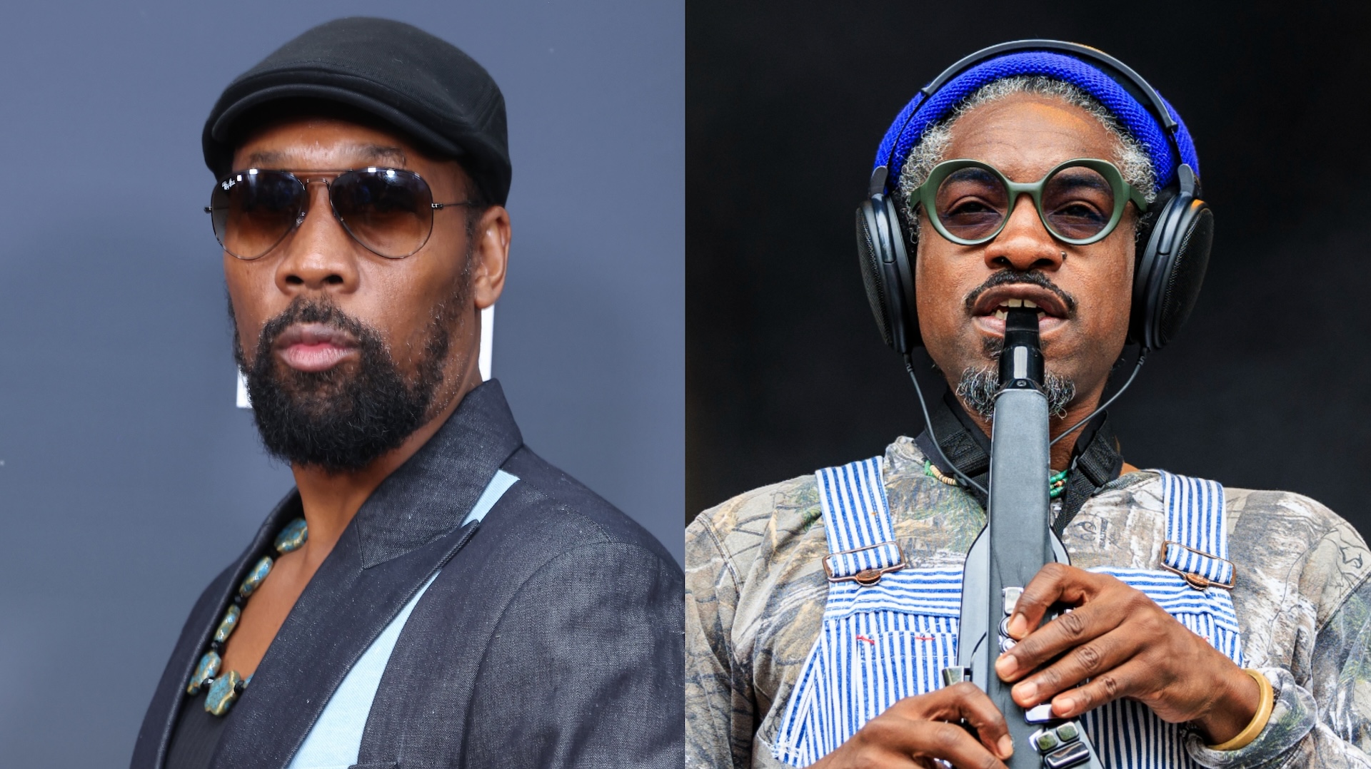 Splitscreen of RZA and André 3000