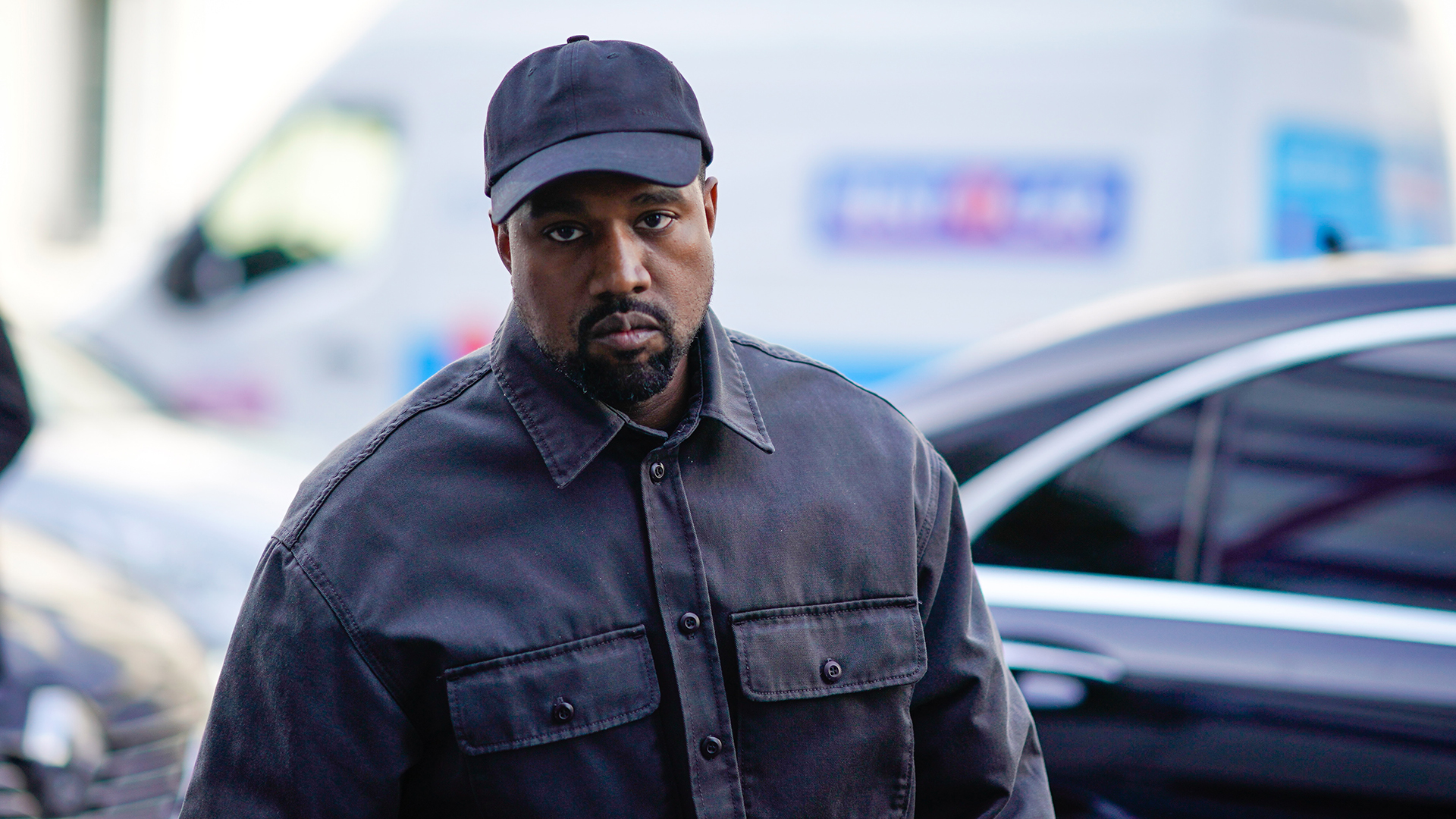 The artist formerly known as Kanye West at Paris Fashion Week in 2018.