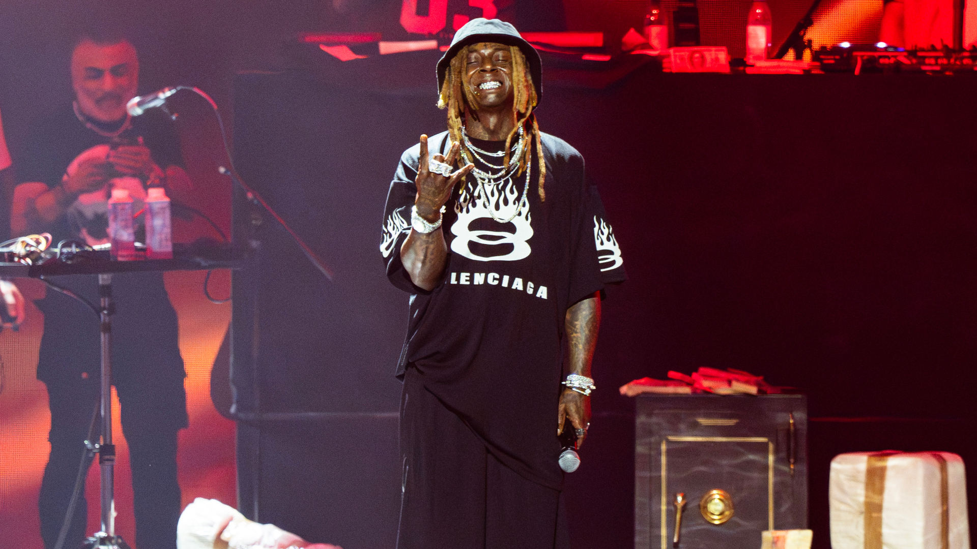 Lil Wayne is seen performing
