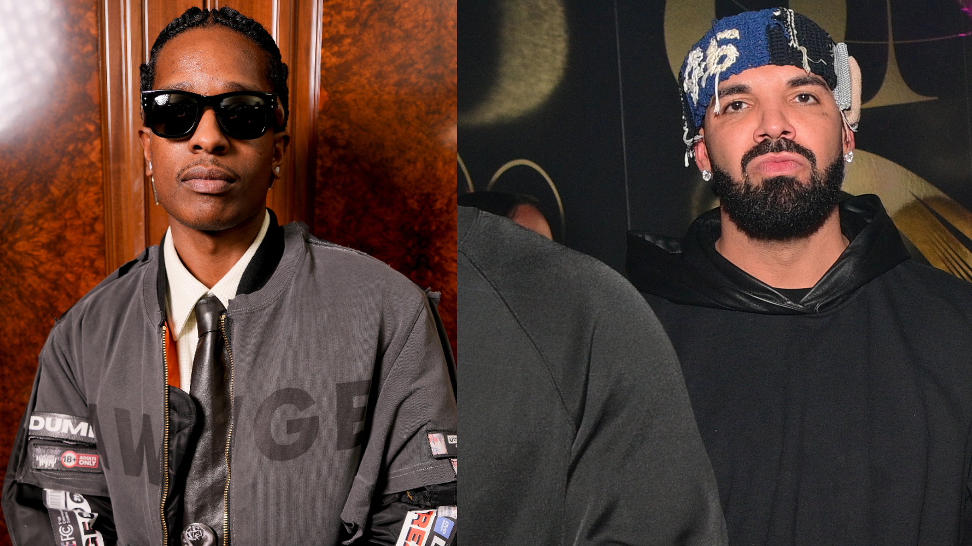 ASAP Rocky and Drake are pictured