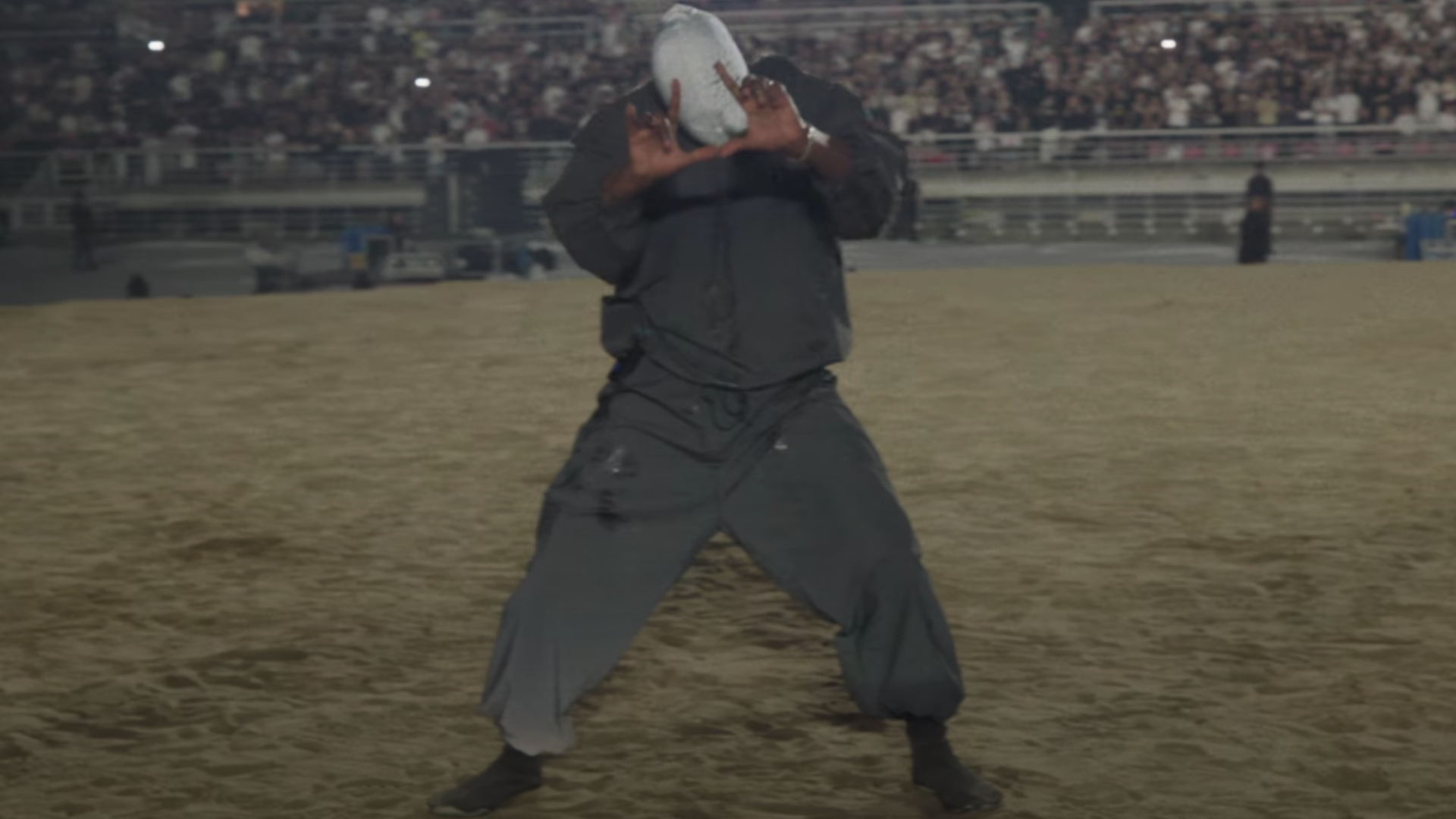 Ye is seen performing