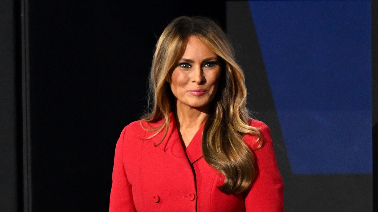 Former first lady Melania Trump arrives on the fourth day of the Republican National Convention at the Fiserv Forum on July 18, 2024 in Milwaukee, Wisconsin