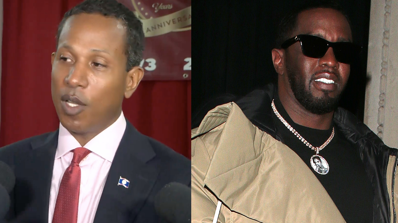 Shyne and Diddy are pictured in separate locations
