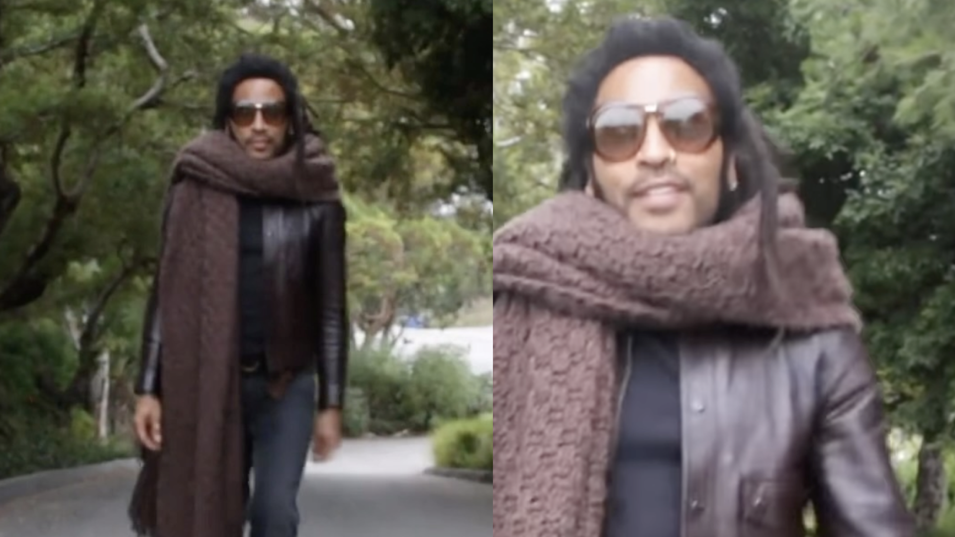 Lenny Kravitz in his scarf 