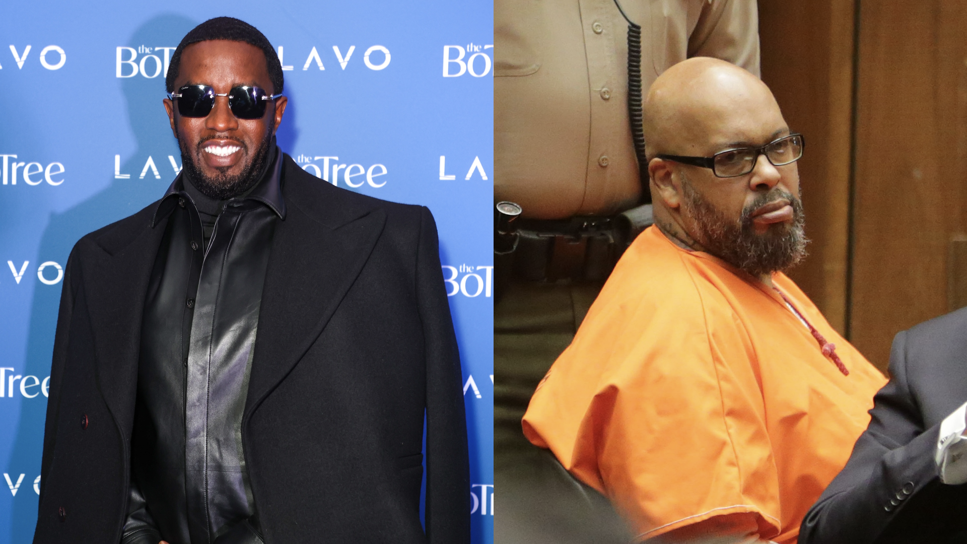 Sean Combs aka Diddy attends the celebration for Diddy's birthday and new album launch at LAVO on November 9, 2023 in London, England/Marion "Suge" Knight (L) and his attorney Albert DeBlanc during sentencing at the Clara Shortridge Foltz Criminal Justice Center on October 4, 2018 in Los Angeles, California