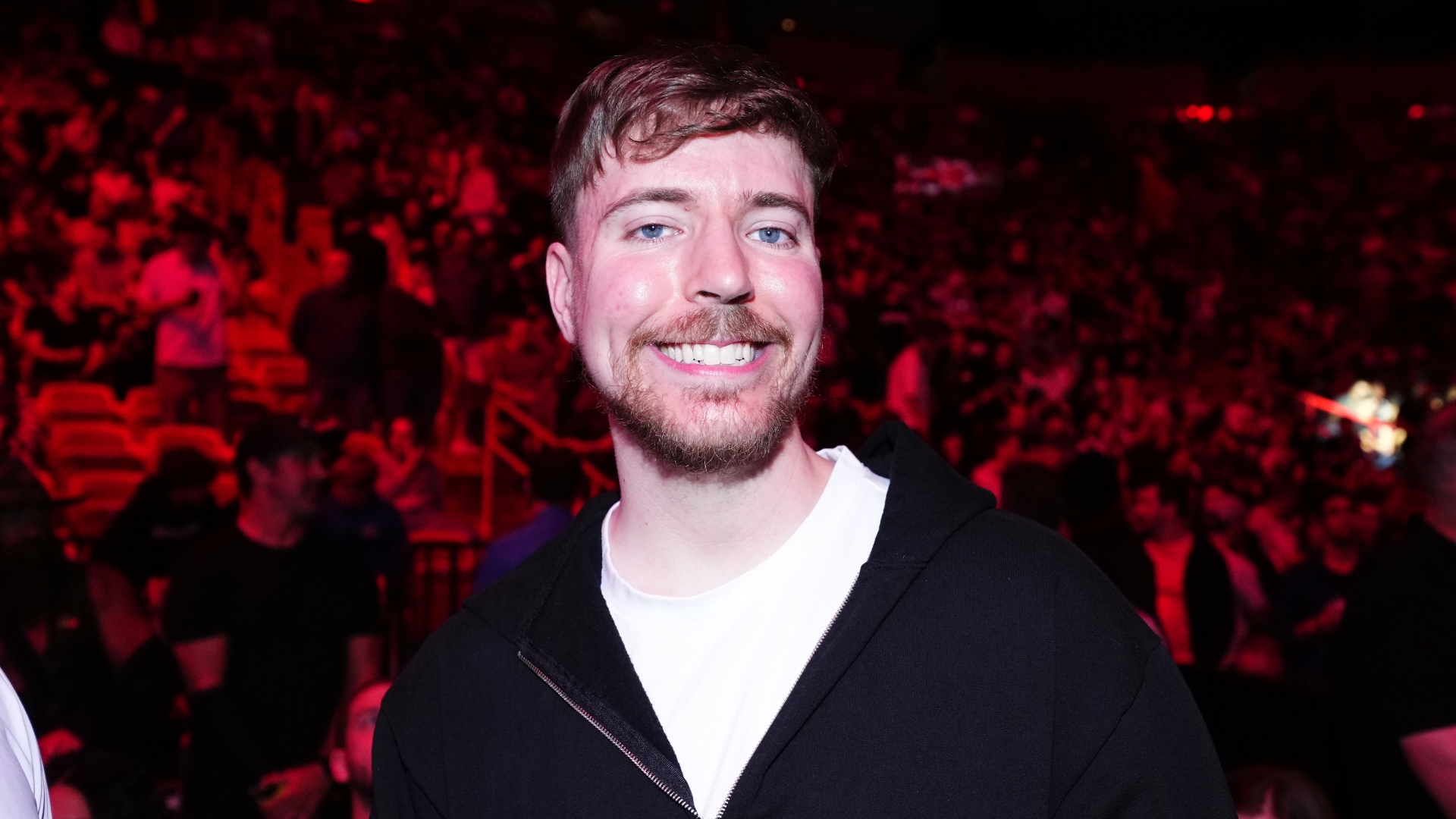 MrBeast attends the UFC 299 event at the Kaseya Center in Florida in March 2024.