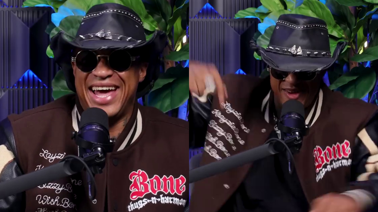 Split image of Orlando Brown during an interview.