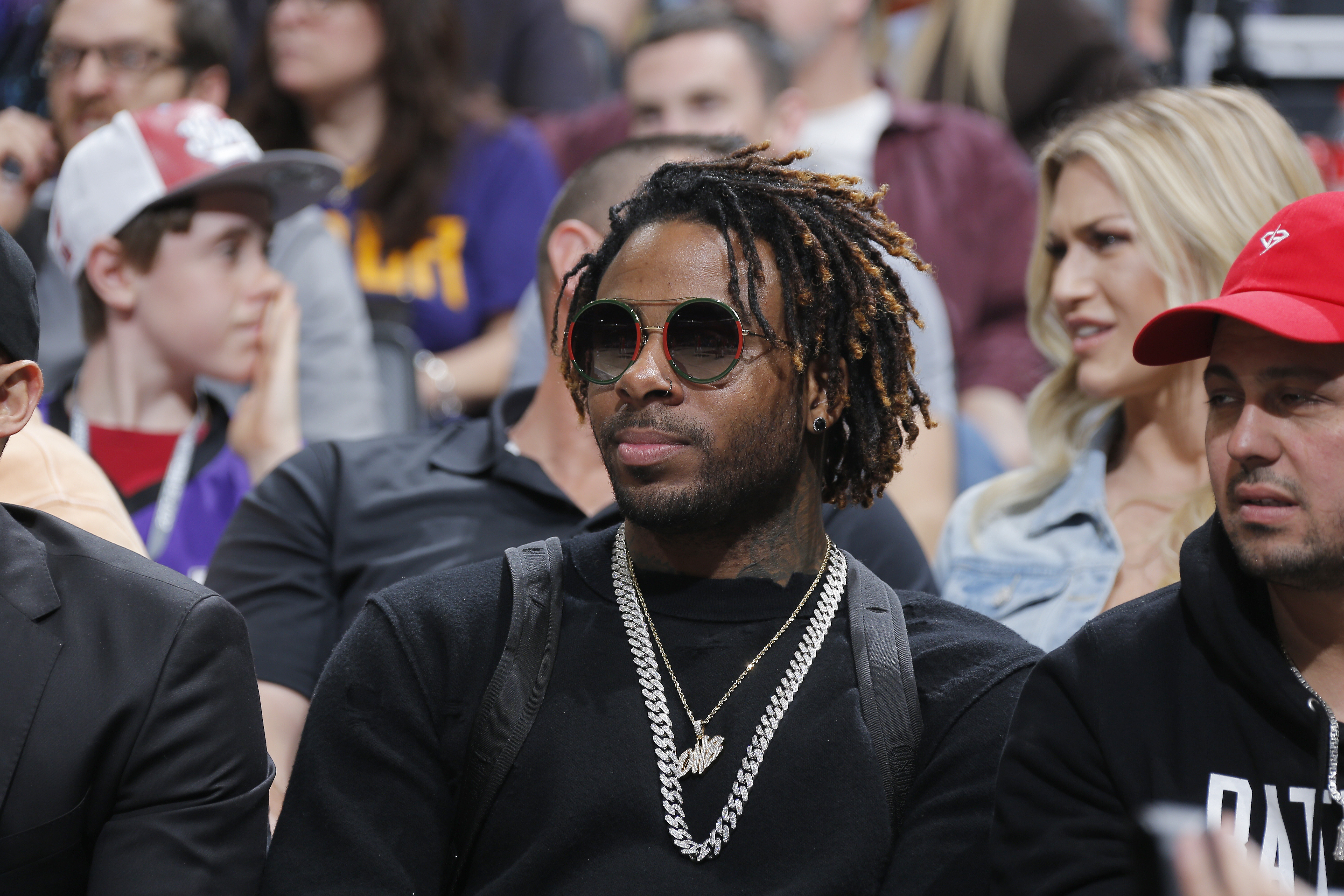 Sage the Gemini attends the game between the New Orleans Pelicans and Sacramento Kings on March 7, 2018 at Golden 1 Center in Sacramento, California.