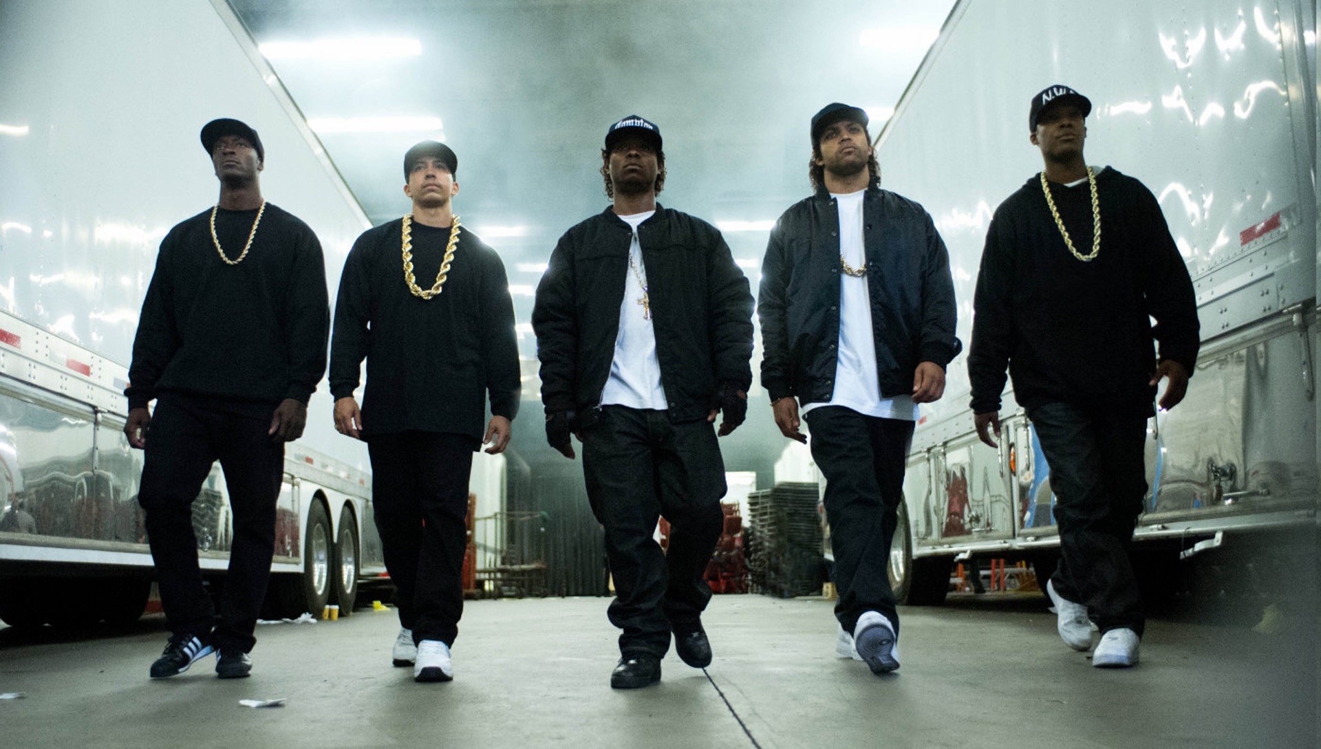 N.W.A. walk through some sort of room in Straight Outta Compton. 