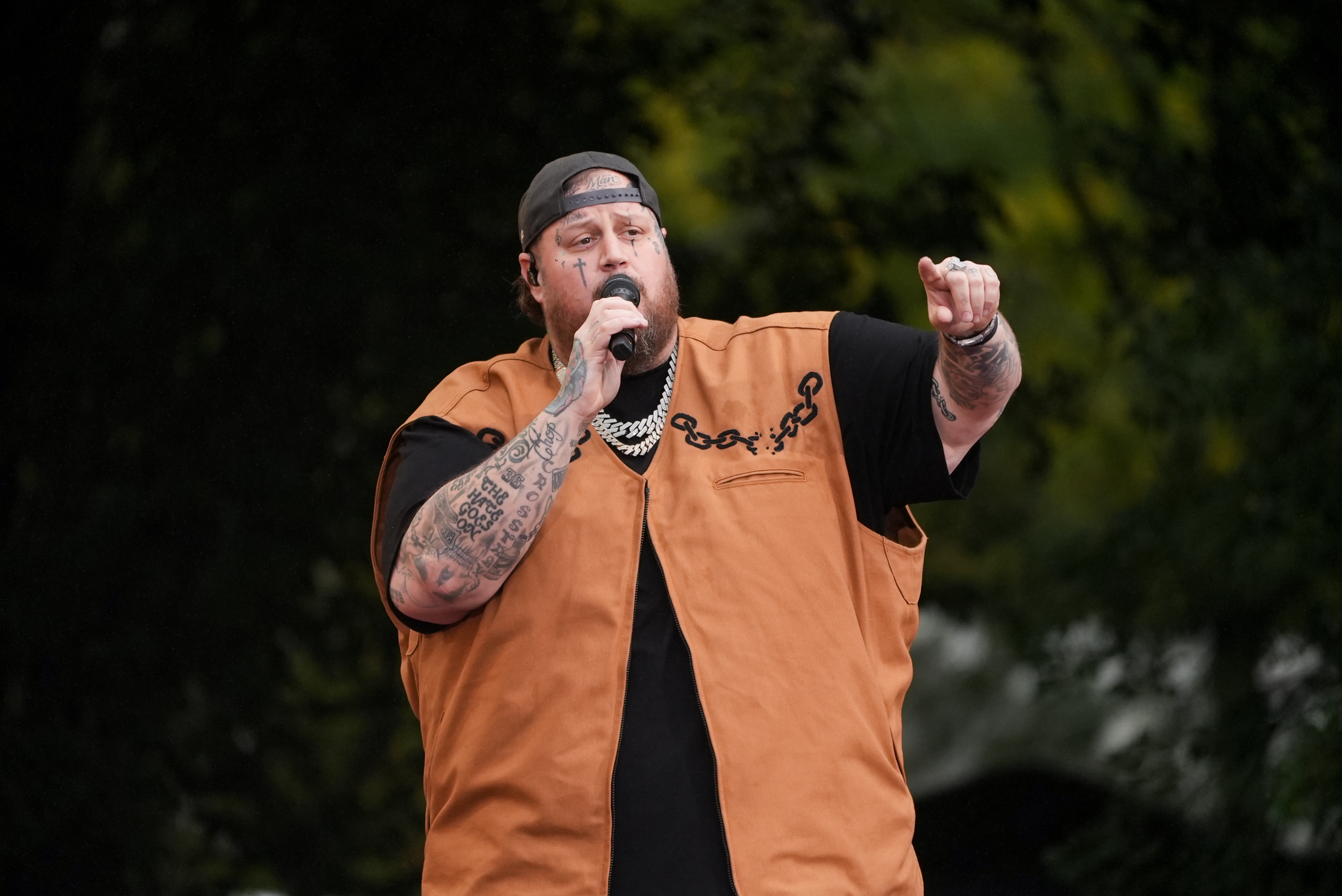Jelly Roll performs onstage at the 2024 Global Citizen Festival: New York held at Central Park on September 28, 2024 in New York City. 