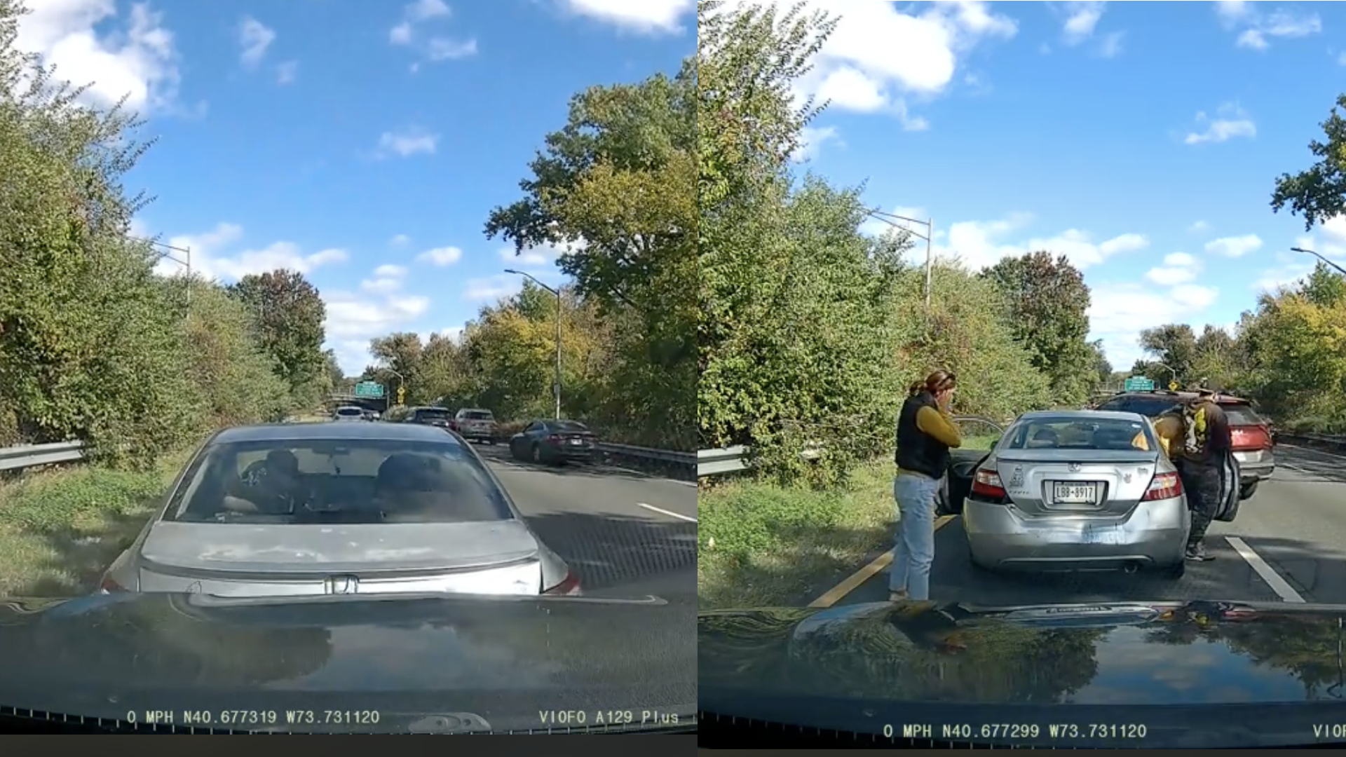 screenshots of the dashcam footage
