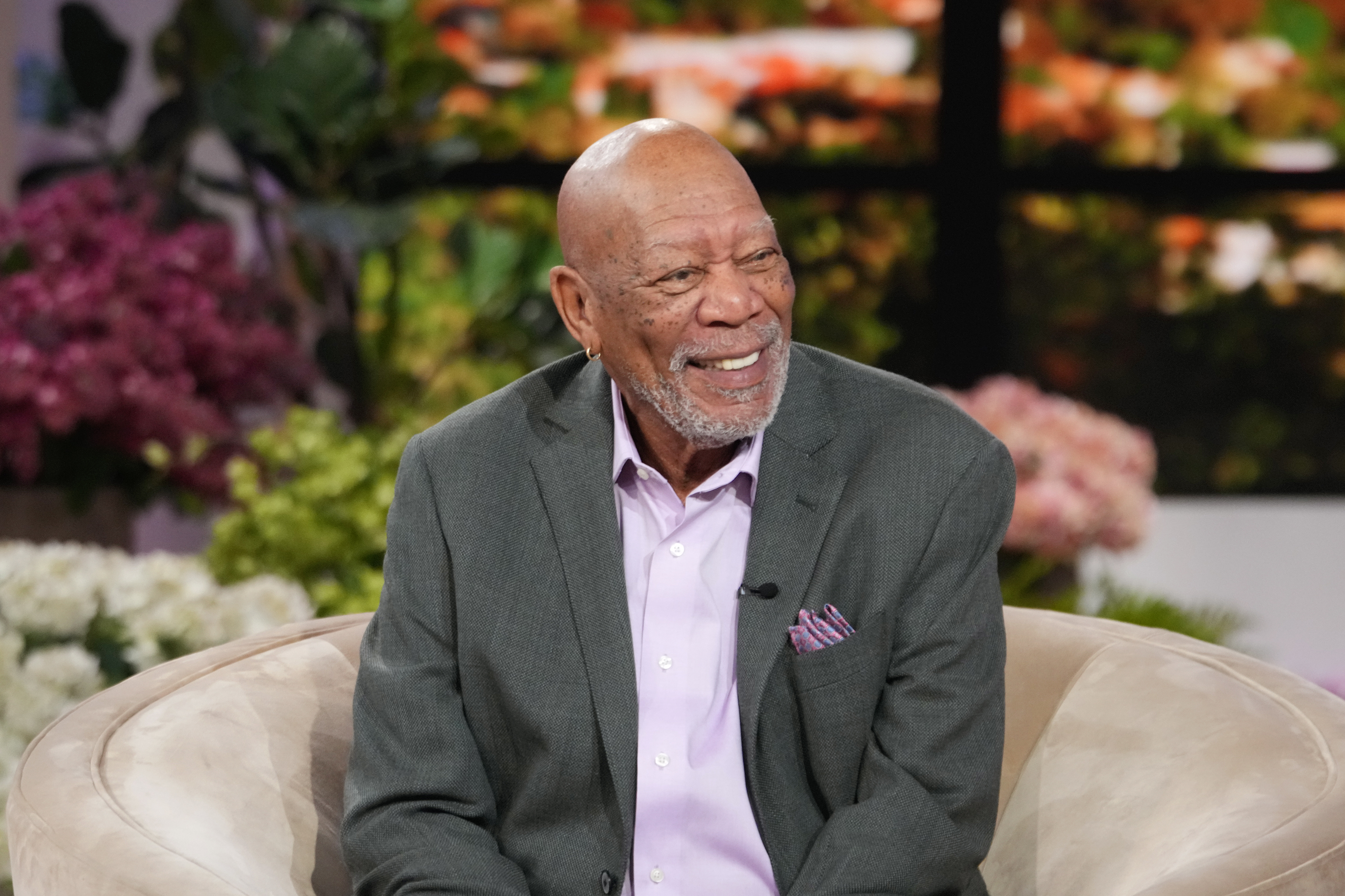 BURBANK, CALIFORNIA - OCTOBER 22: Morgan Freeman appears on "The Jennifer Hudson Show" October 23, 2024 in Burbank, California. 