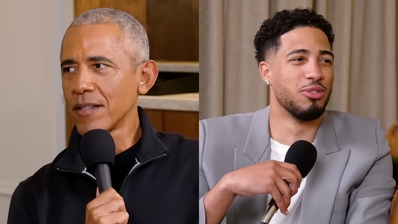 Barack Obama and Tyrese Haliburton on the 'Young Man and the Three' podcast.
