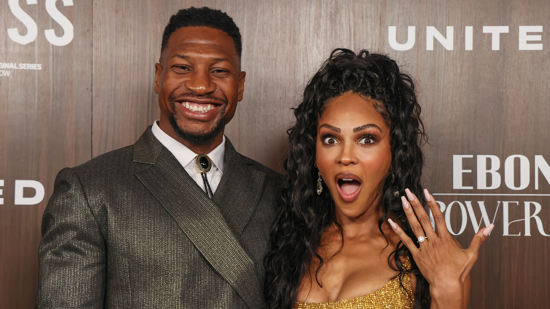Jonathan Majors and Meagan Good attend the 2024 Ebony Power 100 List.