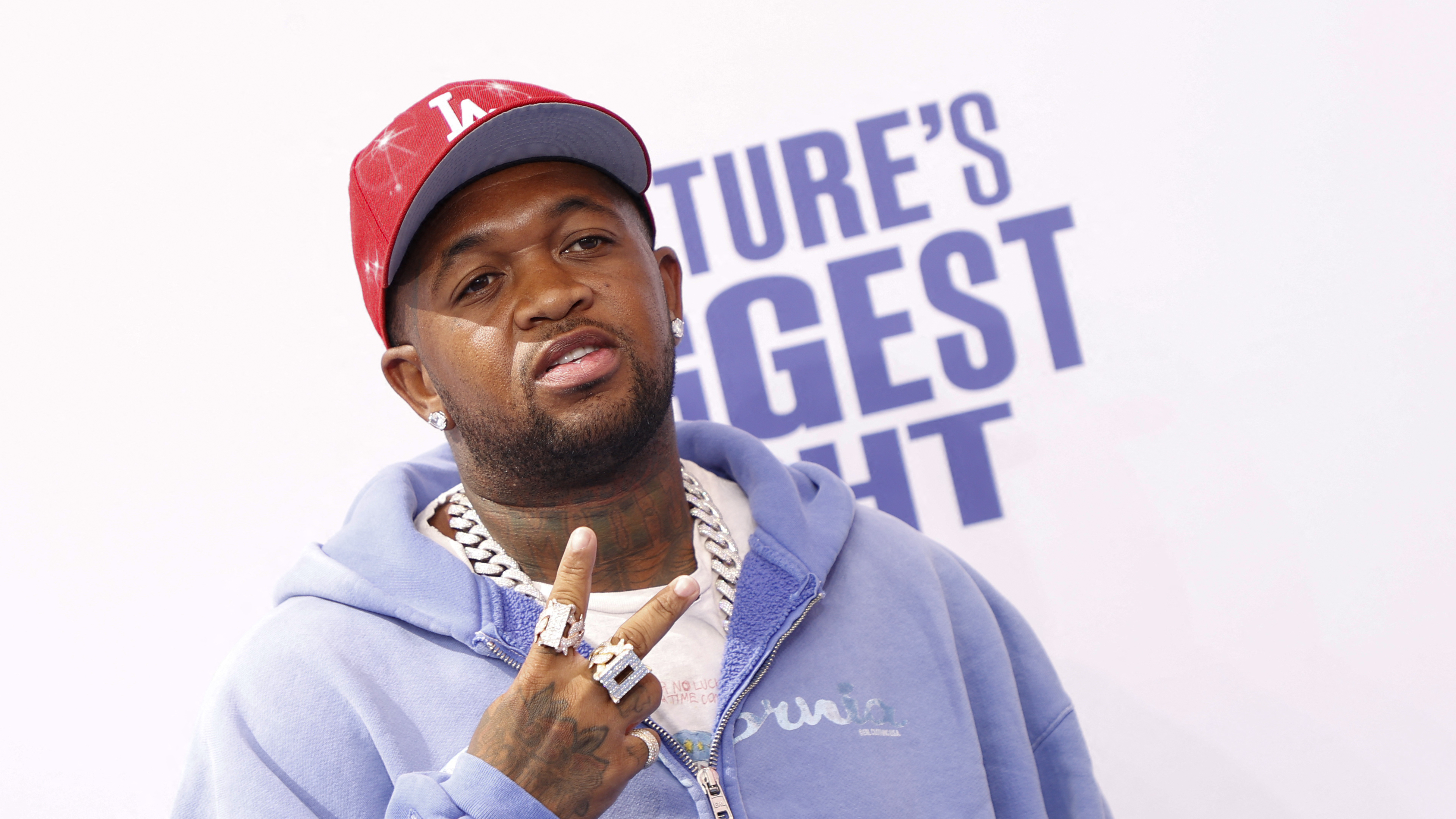 US record producer and DJ Mustard arrives for the 2024 BET Awards at the Peacock theatre in Los Angeles, June 30, 2024.