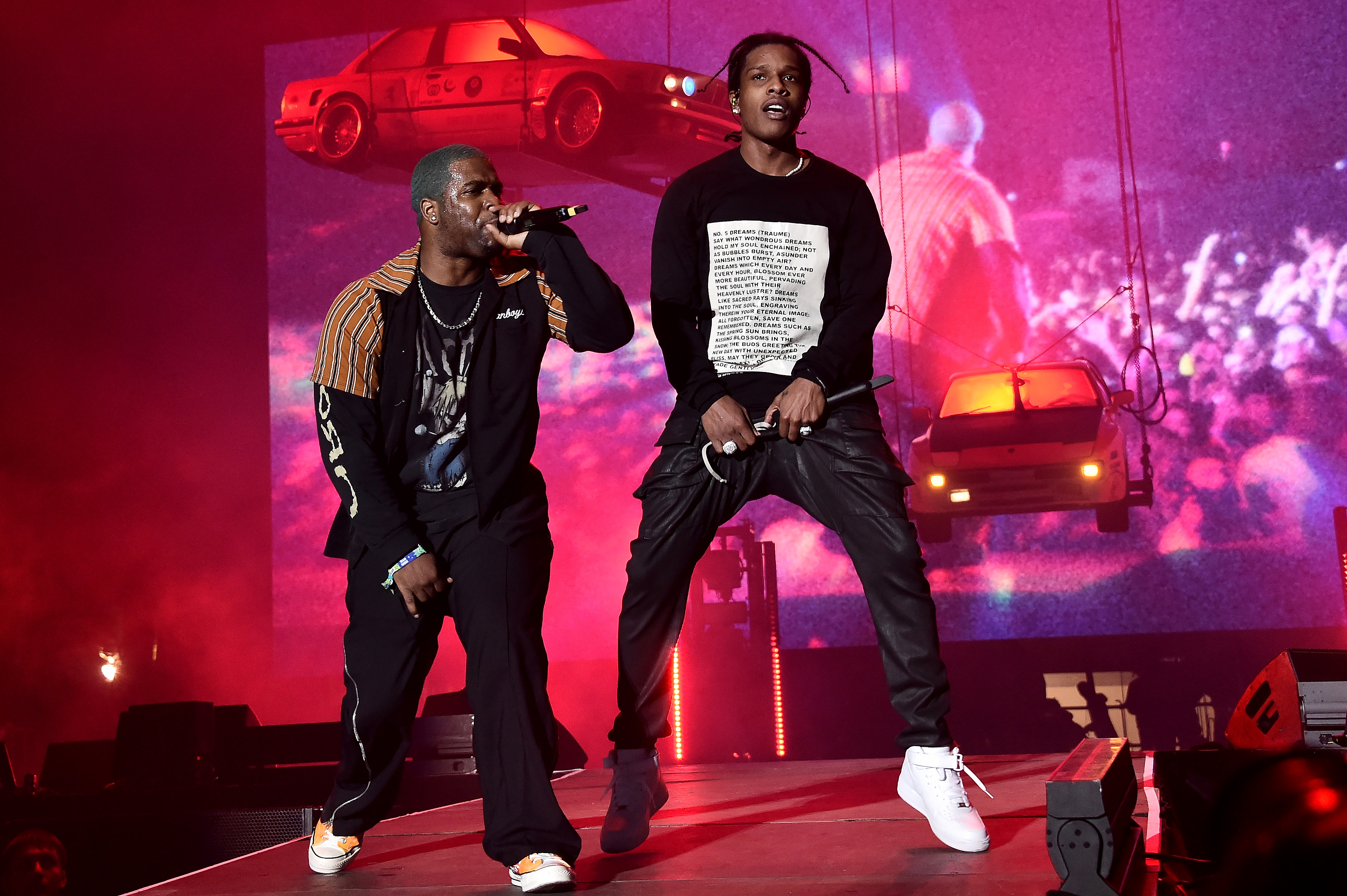 NEW YORK, NEW YORK - OCTOBER 13: A$AP Ferg and A$AP Rocky perform live during Rolling Loud music festival at Citi Field on October 13, 2019 in New York City.