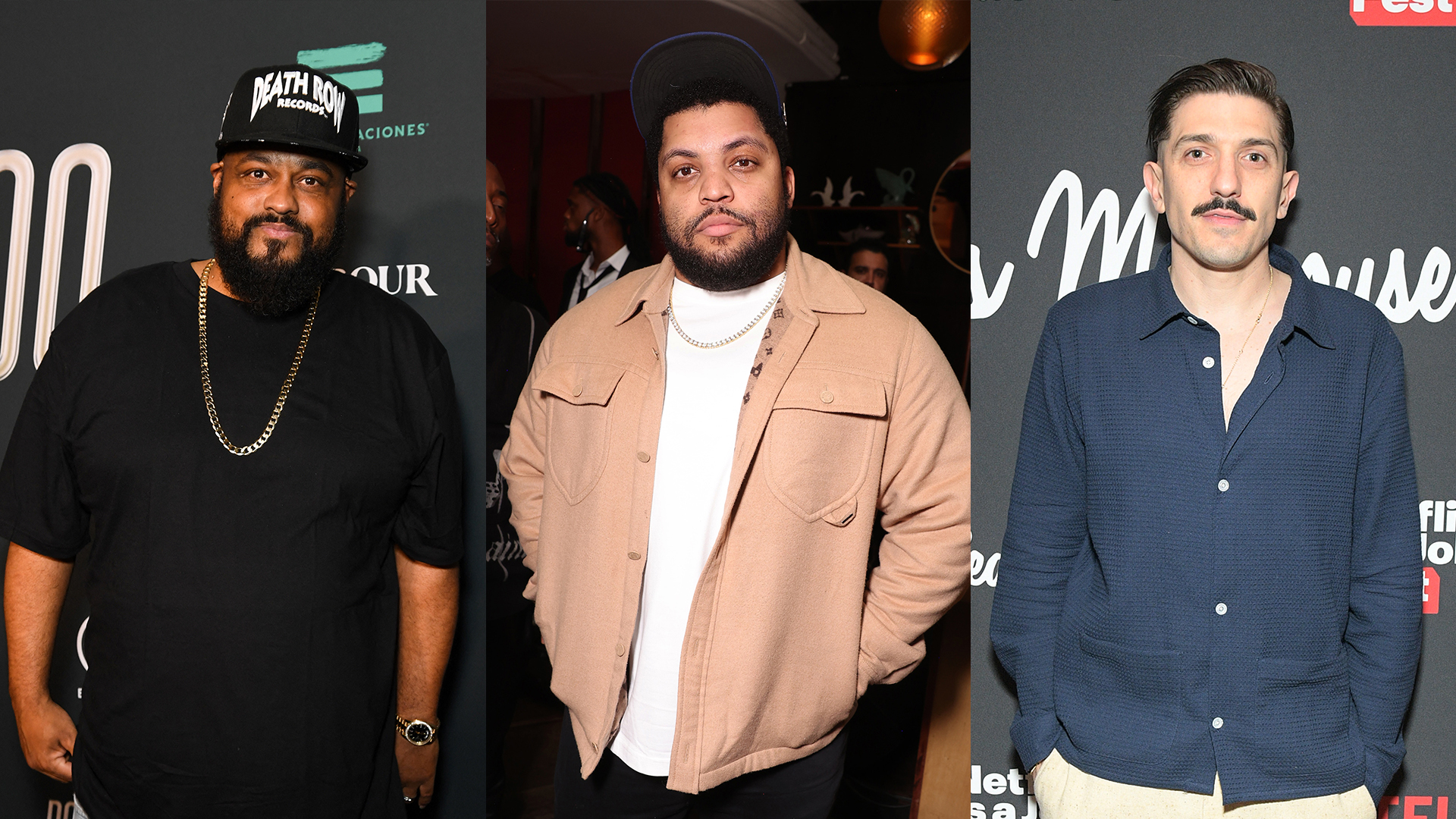 Terrence "Punch" Henderson, O'Shea Jackson Jr., and Andrew Schulz in a split image.