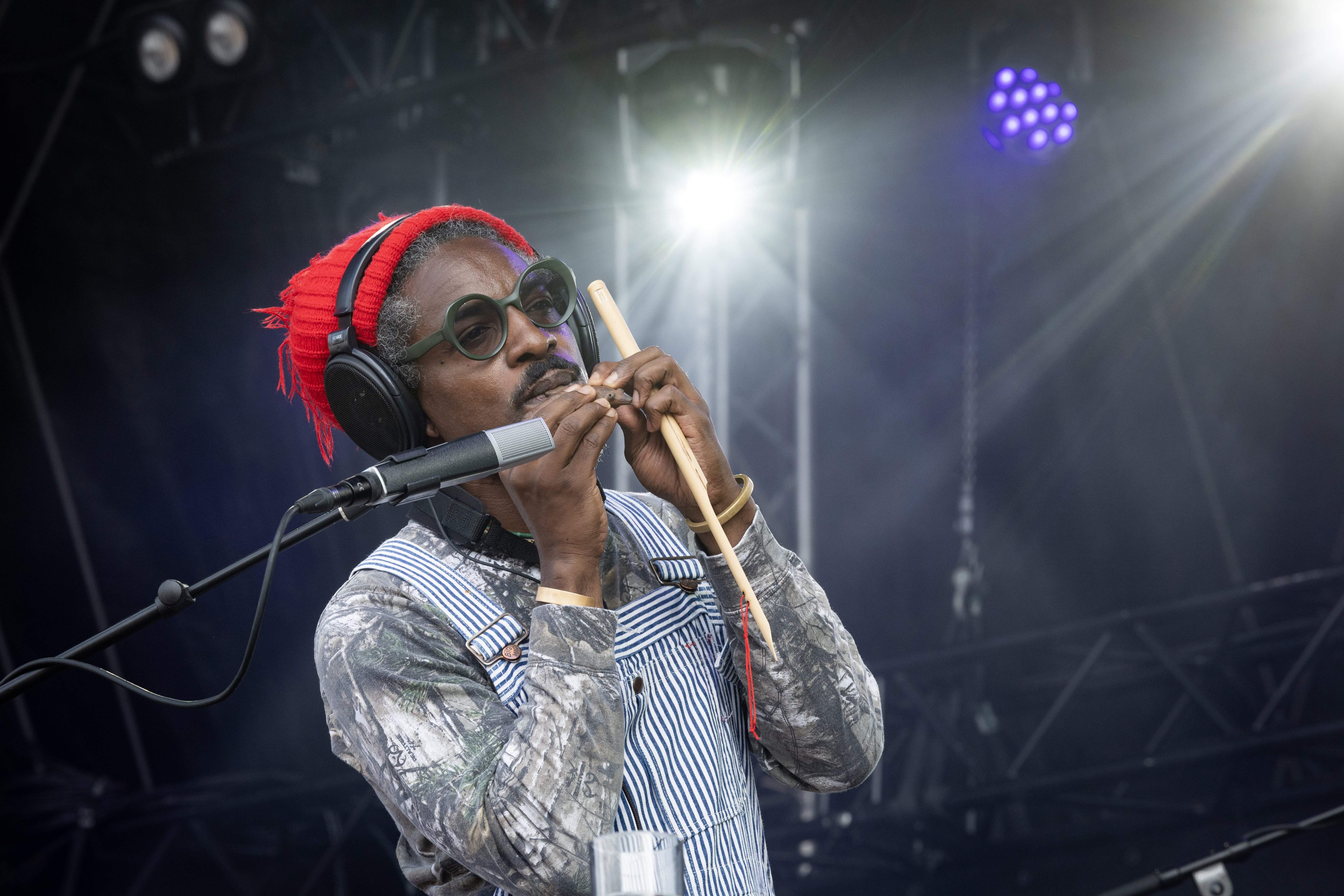COPENHAGEN, DENMARK - AUGUST 9: Andre 3000 with band New Blue Sun performs on stage during Syd For Solen on August 9, 2024 in Copenhagen, Denmark.