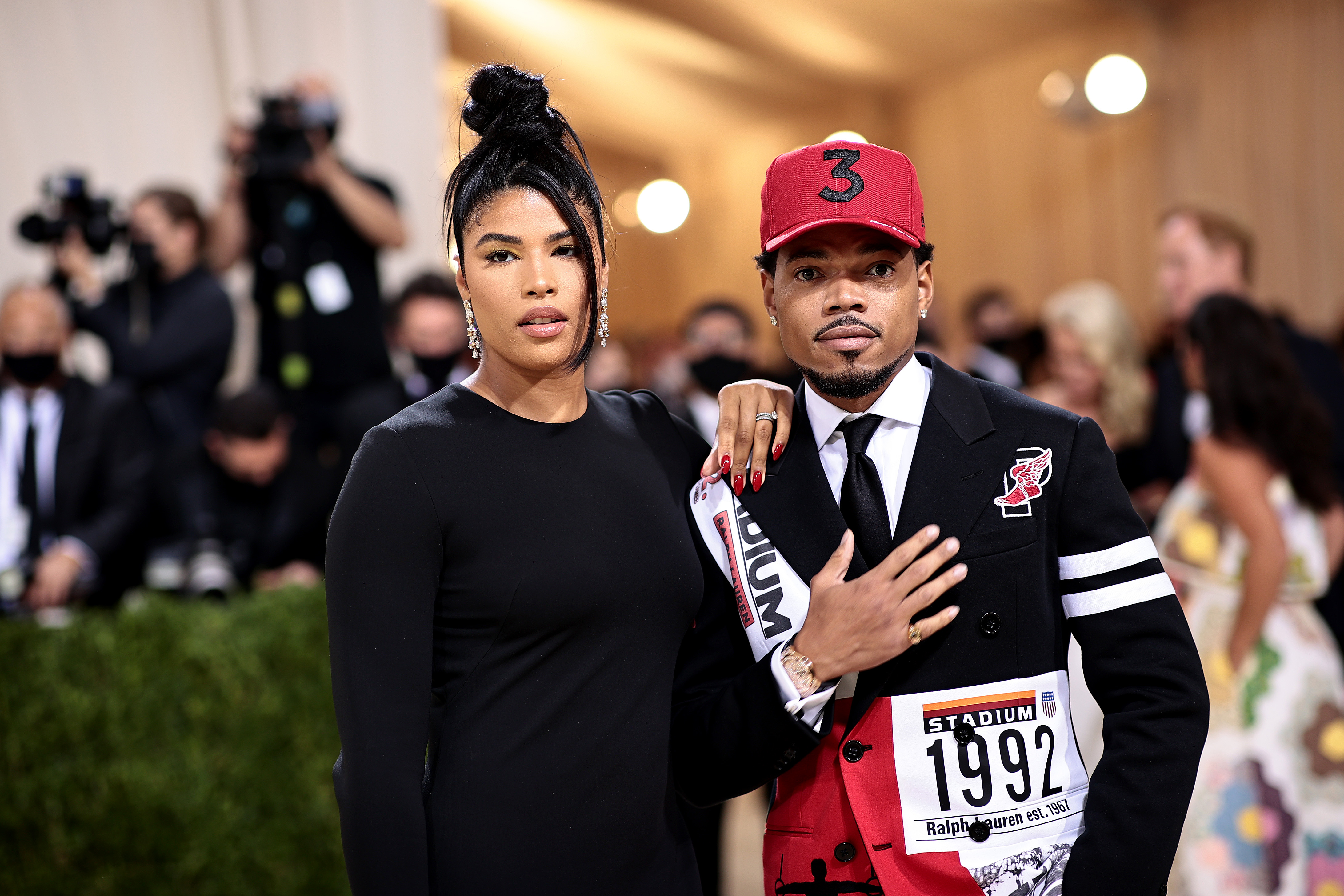 NEW YORK, NEW YORK - SEPTEMBER 13: Kirsten Corley and Chance the Rapper attend The 2021 Met Gala Celebrating In America: A Lexicon Of Fashion at Metropolitan Museum of Art on September 13, 2021 in New York City. 