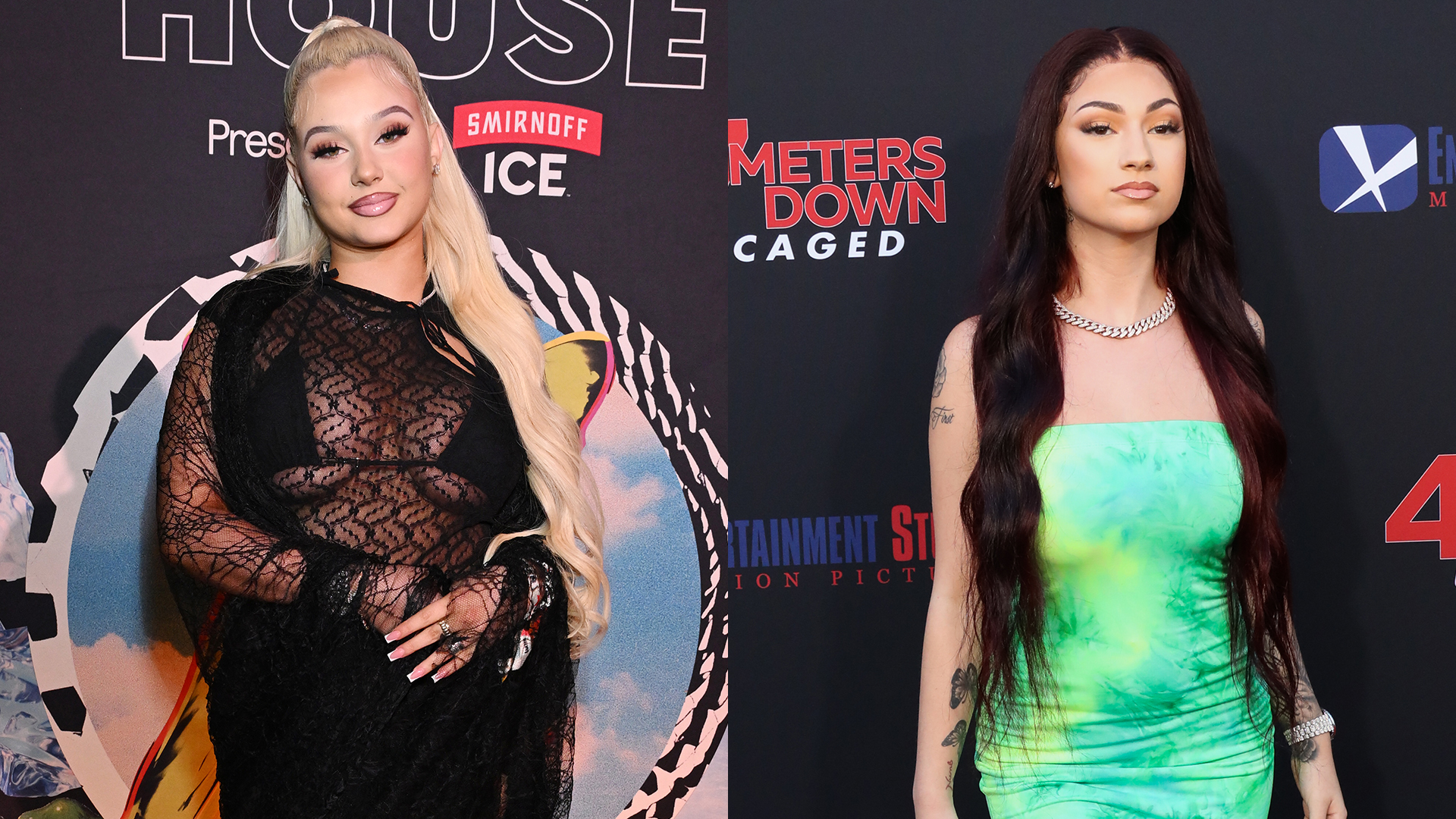 Alabama Barker and Bhad Bhabie in a split image.