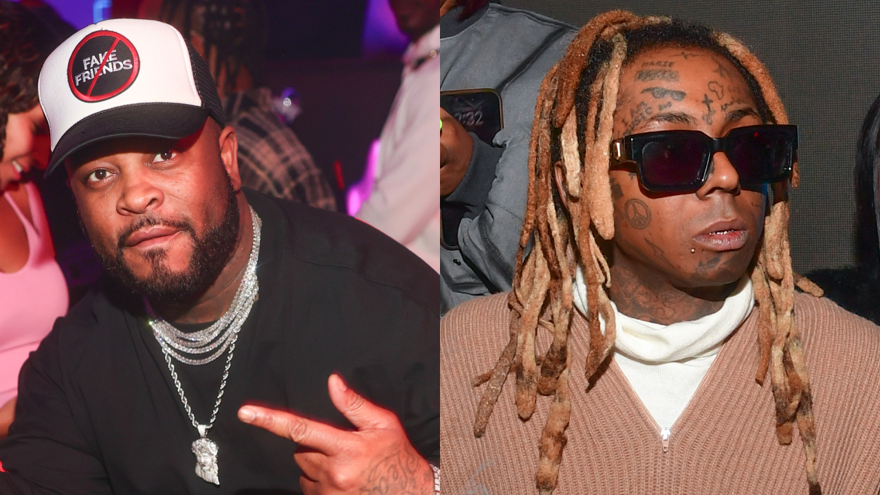 Split image. On the left, Pleasure P in a cap and chains; on the right, Lil Wayne with sunglasses and dreadlocks.