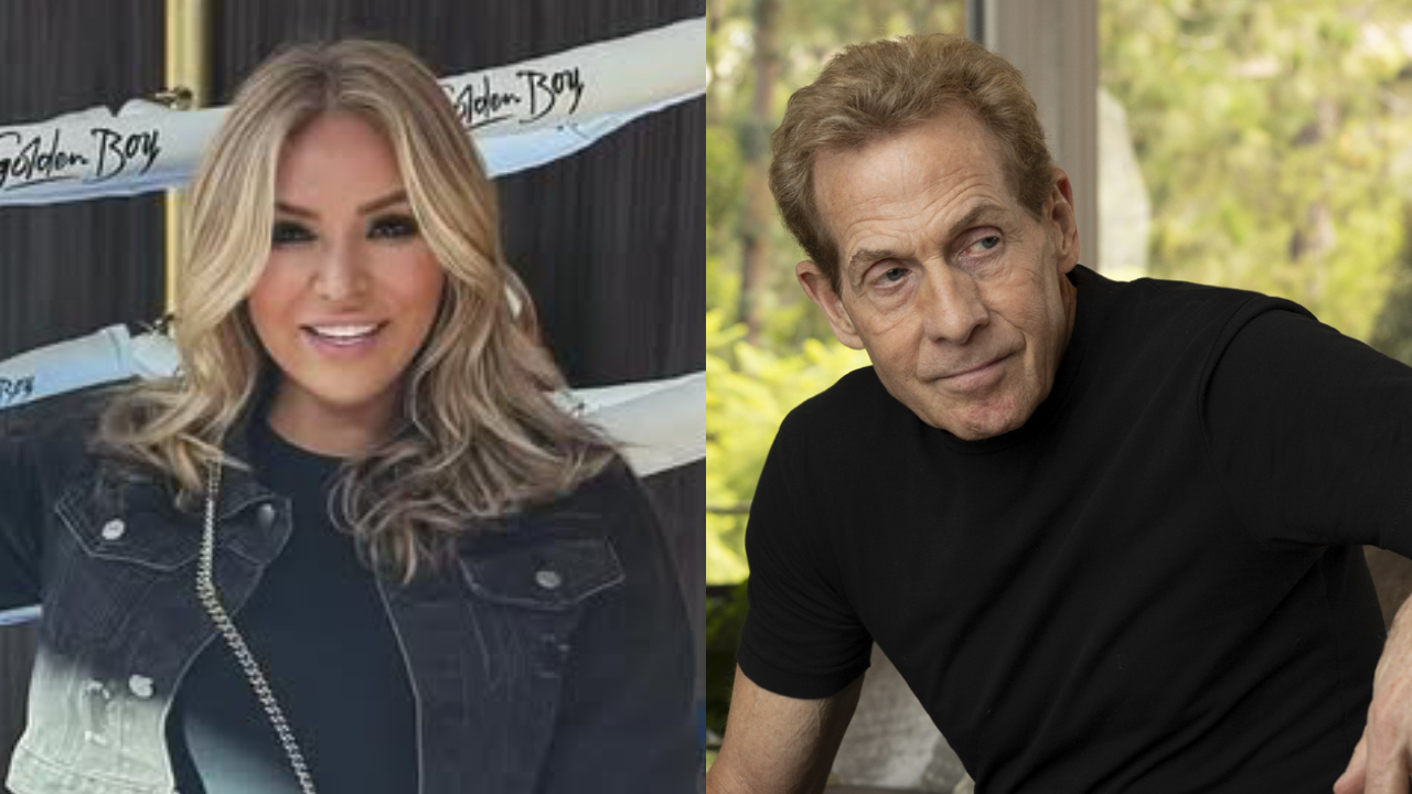 Two people are pictured side by side. On the left, a woman with long blonde hair smiles, wearing a black jacket. On the right, a man with short, light brown hair wears a black shirt, looking to the side.