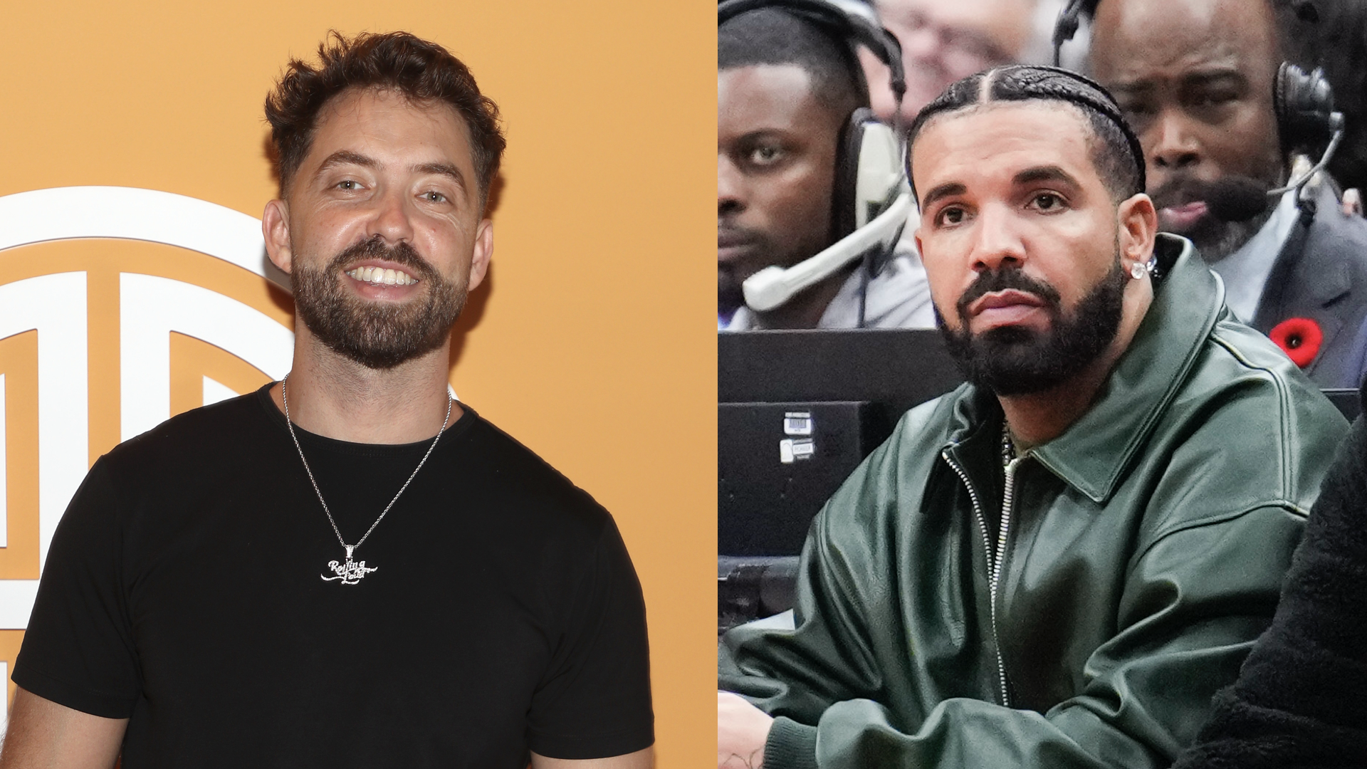 (L) Tariq Cherif attends EMPIRE Celebrates BET Weekend 2024 at Academy LA on June 29, 2024 in Los Angeles, California. (R) Drake sits with Future The Prince as the Toronto Raptors play the Chicago Bulls during the first half of their basketball game at the Scotiabank Arena on November 6, 2022 in Toronto, Ontario, Canada.
