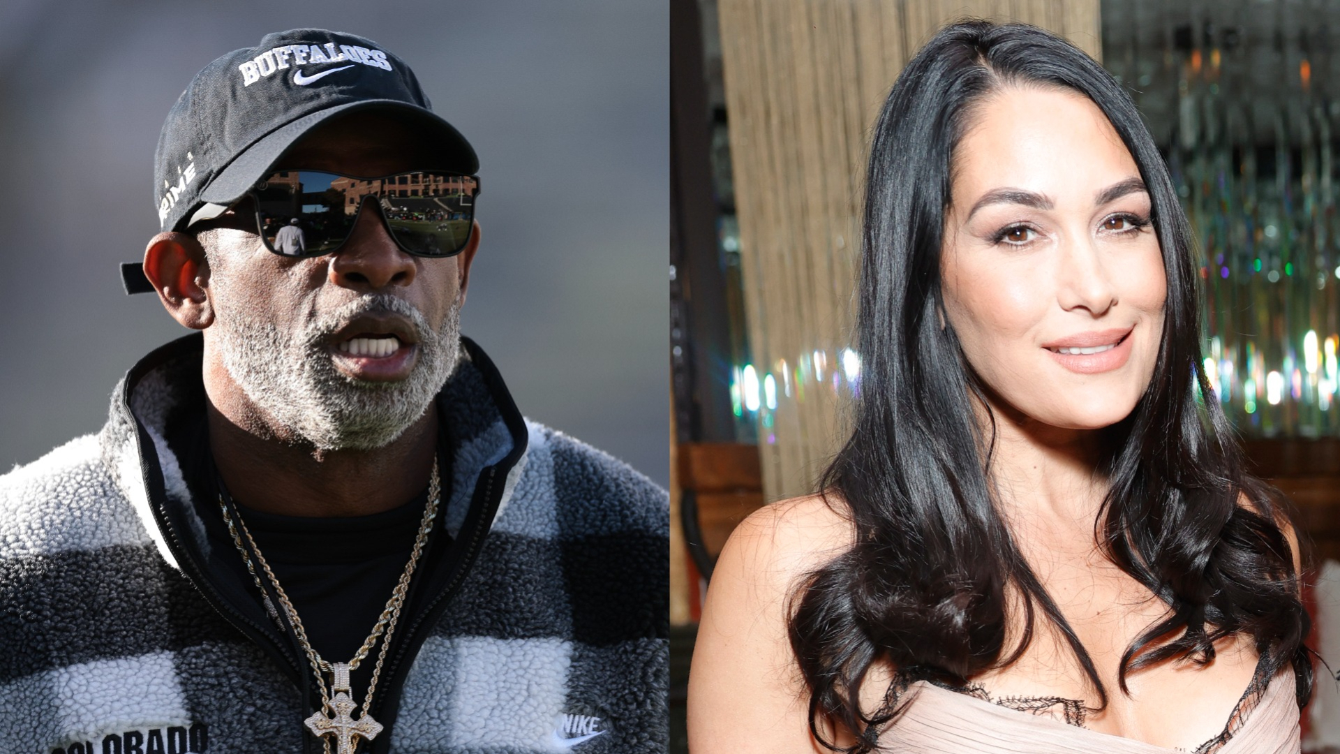 Split image of Deion Sanders and Brie Garcia.