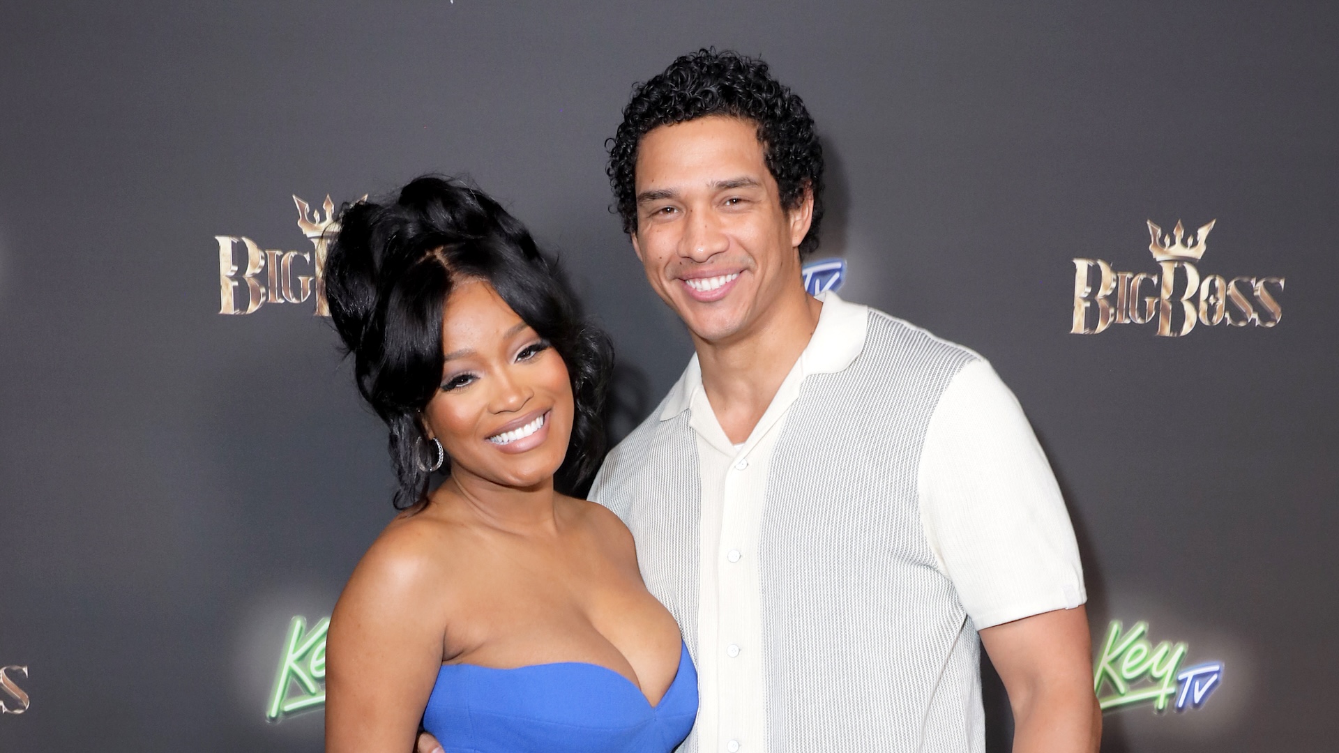 LOS ANGELES, CALIFORNIA - MAY 10: (L-R) Keke Palmer and Darius Jackson attend Boss Featuring Keke Palmer terrace after party at The GRAMMY Museum on May 10, 2023 in Los Angeles, California. 