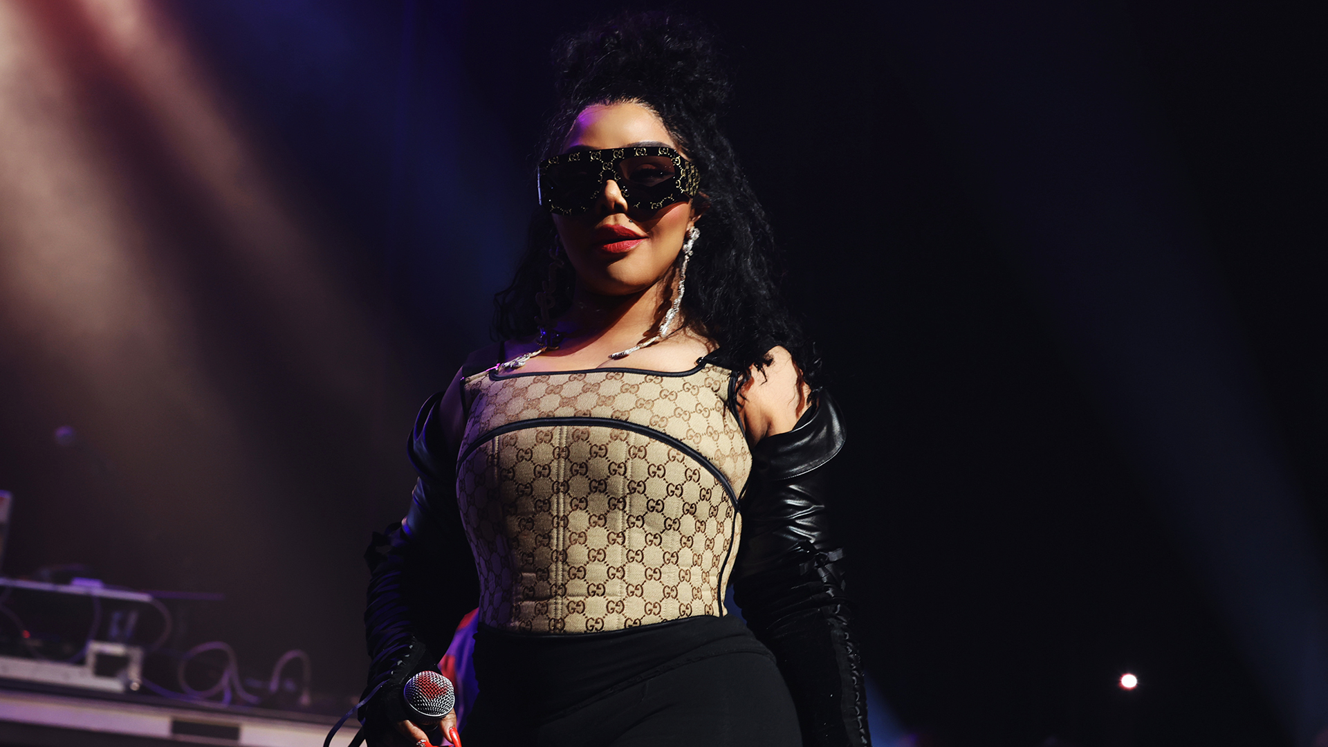 Lil' Kim during a concert with Fat Joe at the Apollo Theater in NYC.